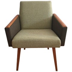 Mid-Century Modern Lounge Armchair in Olive, 1970s