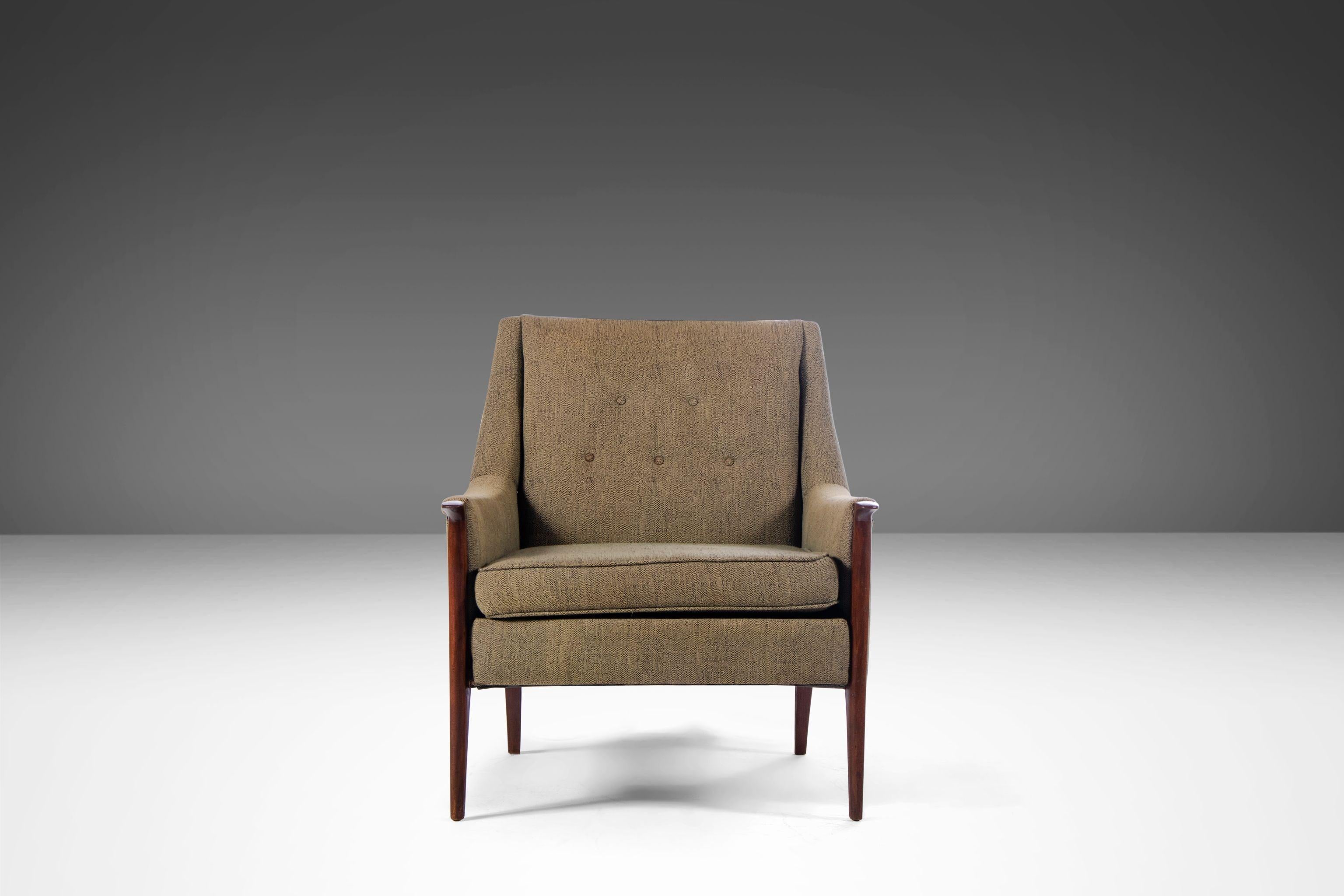 American Mid Century Modern Lounge Chair After Paul McCobb in Original Fabric, c. 1950s