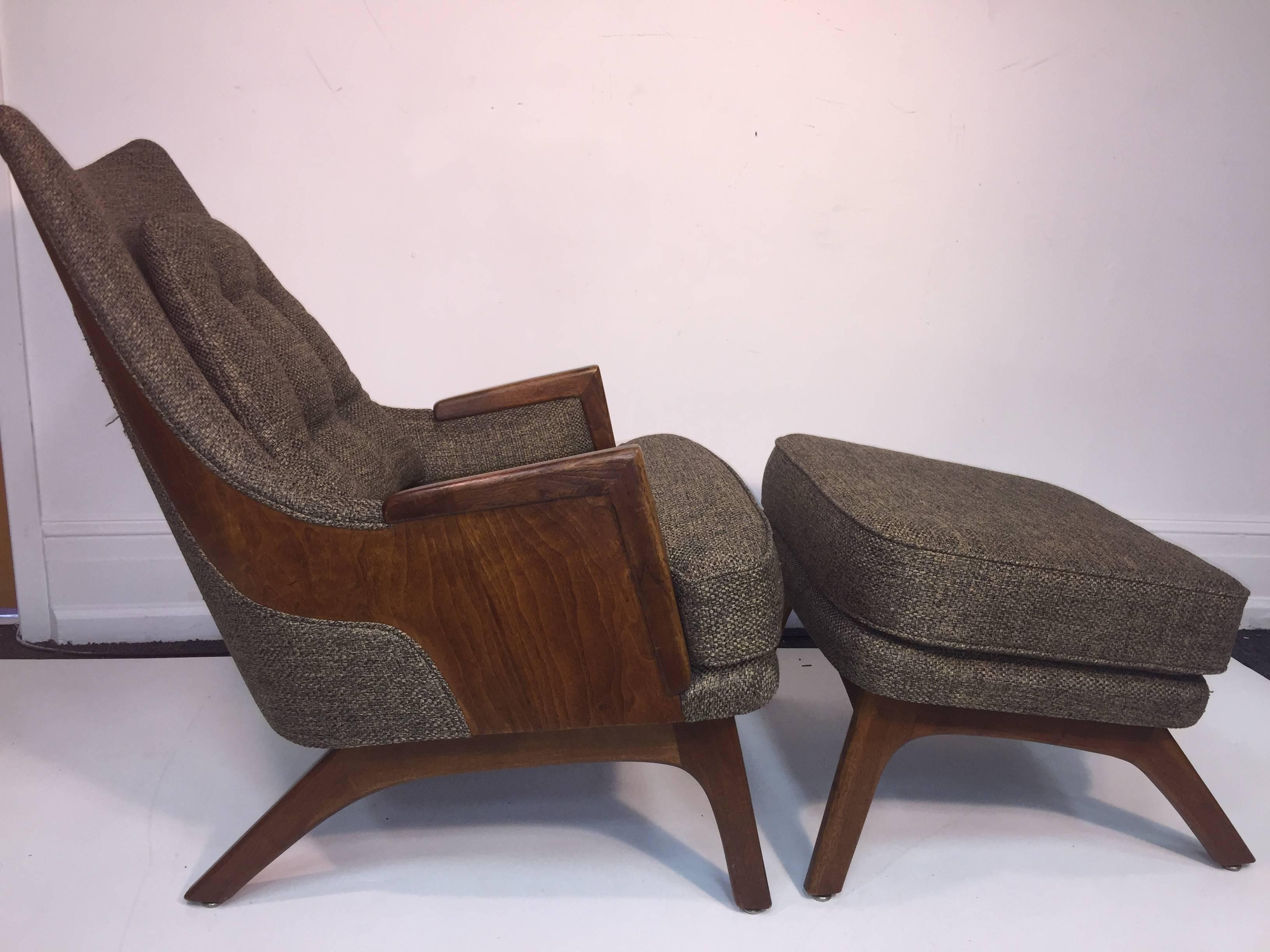 Mid-Century Modern Lounge Chair and Ottoman by Adrian Pearsall 4
