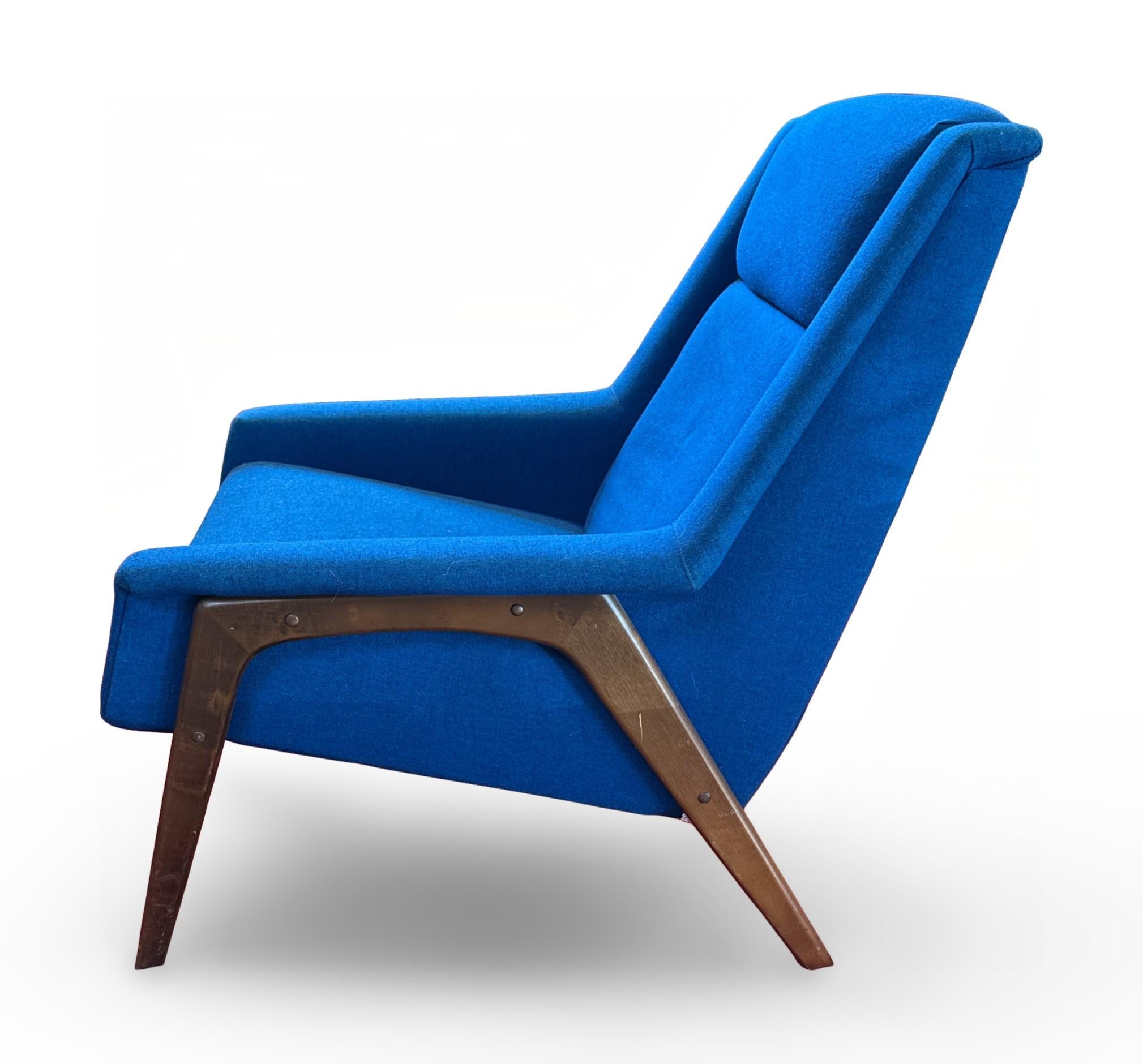 Upholstery Mid-Century Modern Lounge Chair and Ottoman by B.P. John Furniture Company