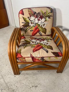 Mid Century Modern Lounge Chair Bamboo Rattan Beverly Hills Sun Room