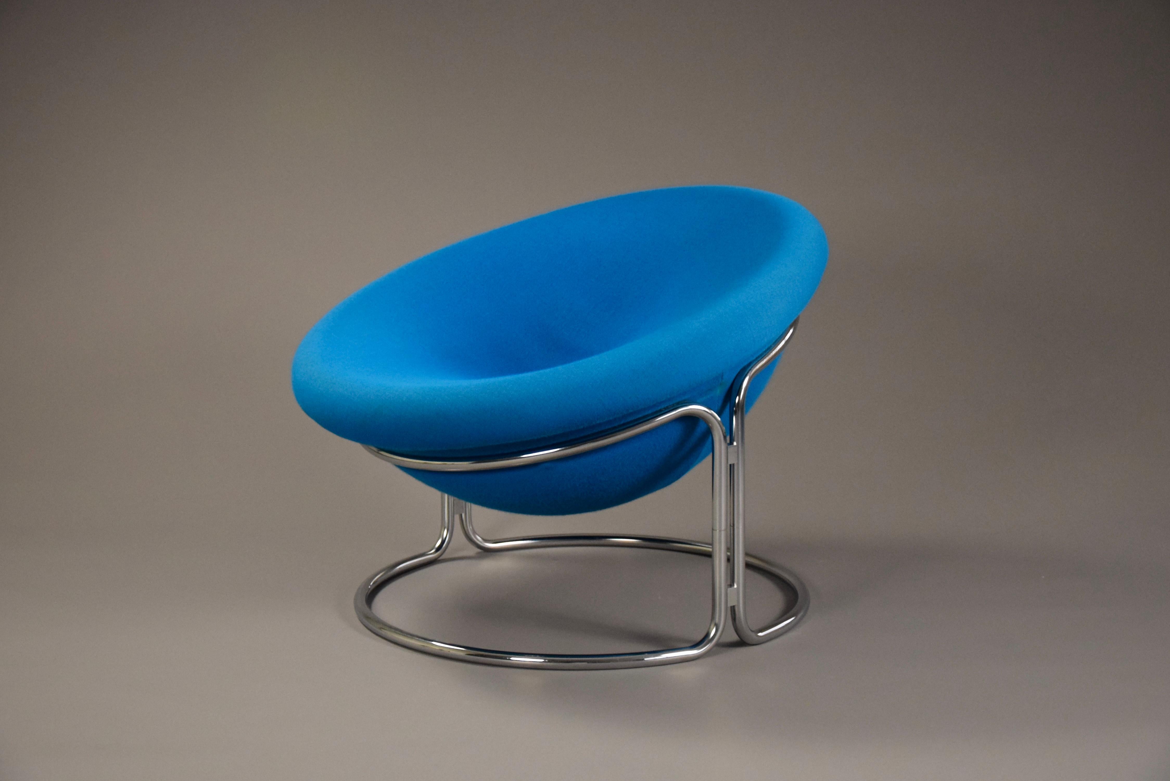 Mid-Century Modern Blue Lounge Chair by Luigi Colani, 1968 5