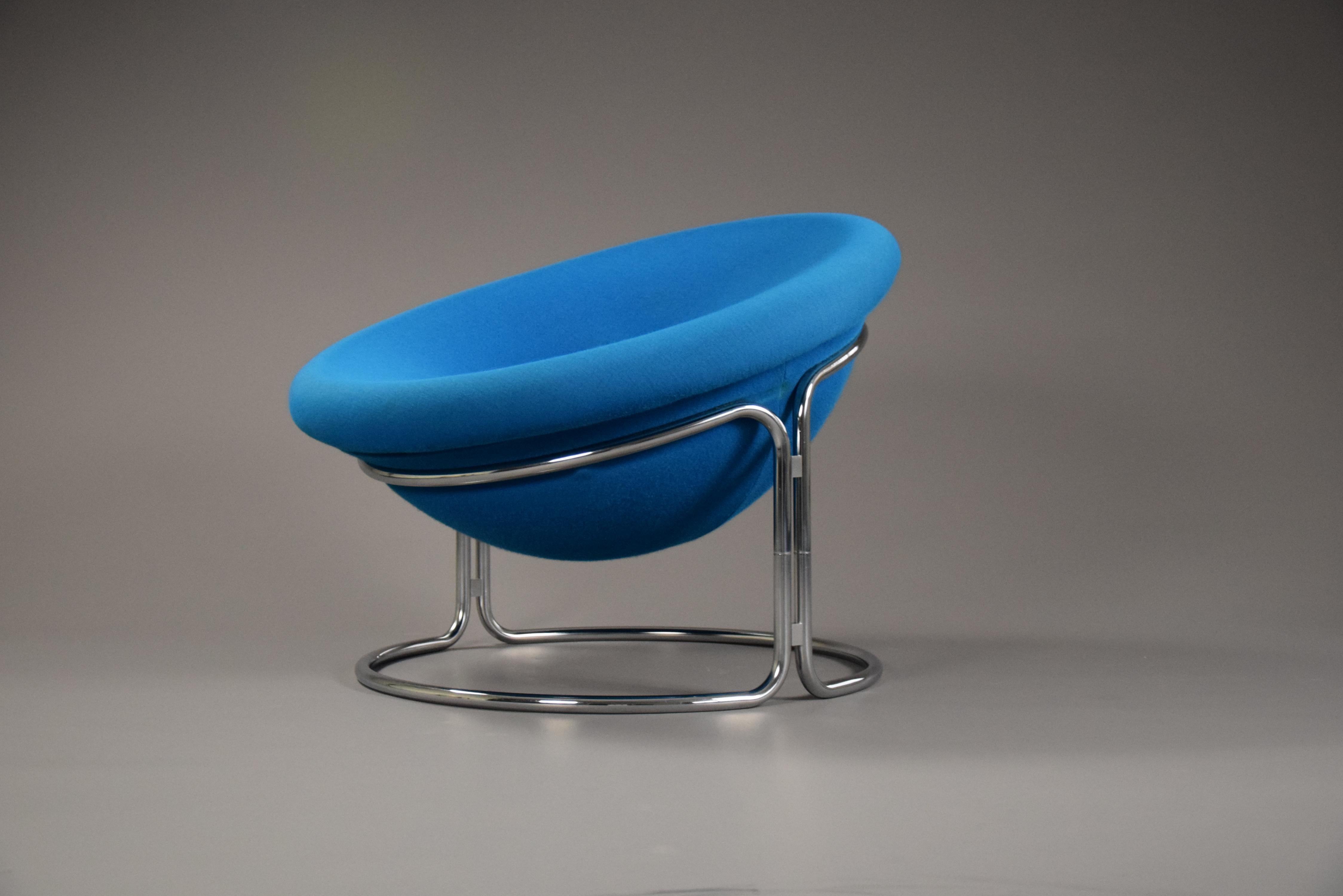 Mid-Century Modern Blue Lounge Chair by Luigi Colani, 1968 2