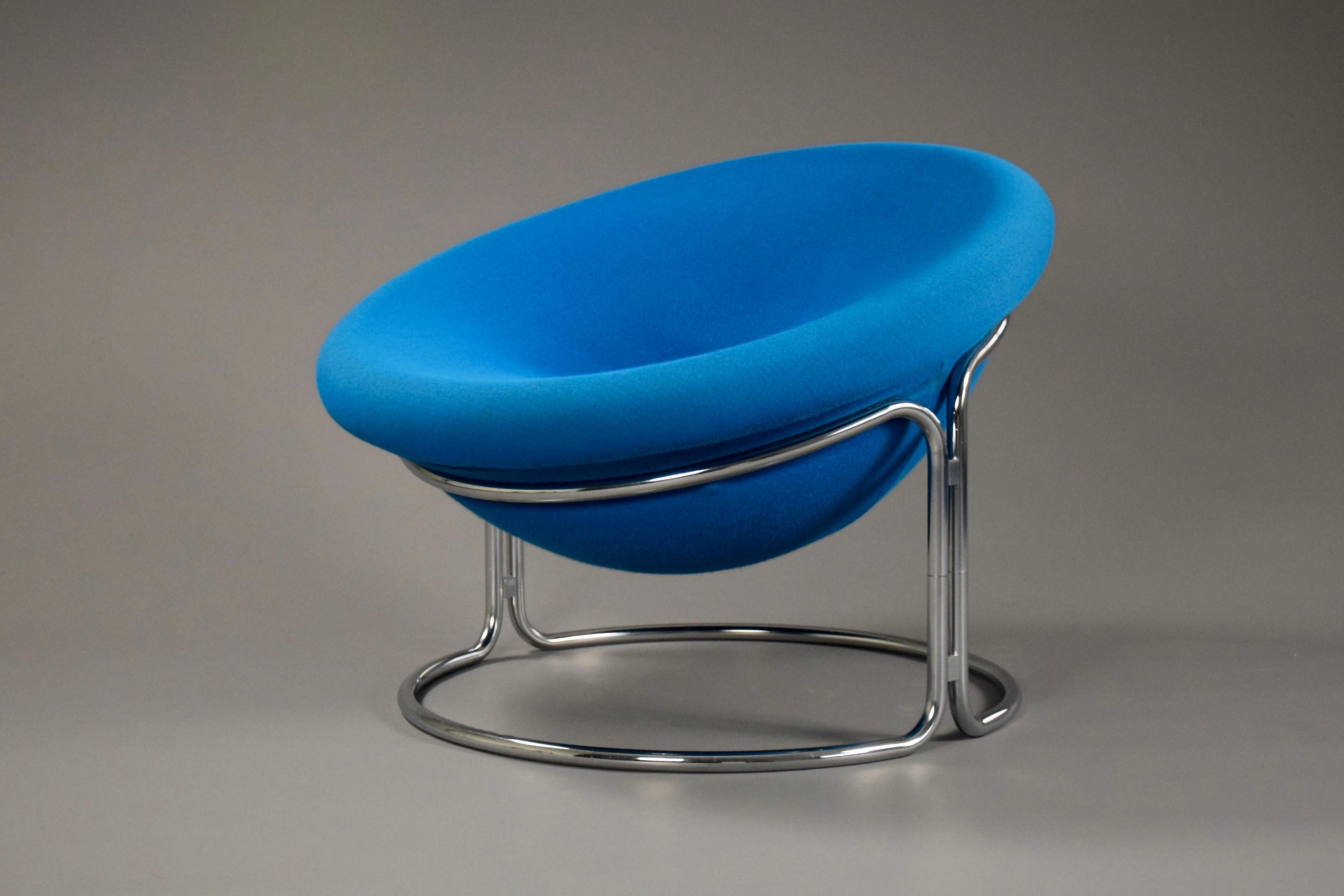 Mid-Century Modern Blue Lounge Chair by Luigi Colani, 1968 In Good Condition In Weesp, NL