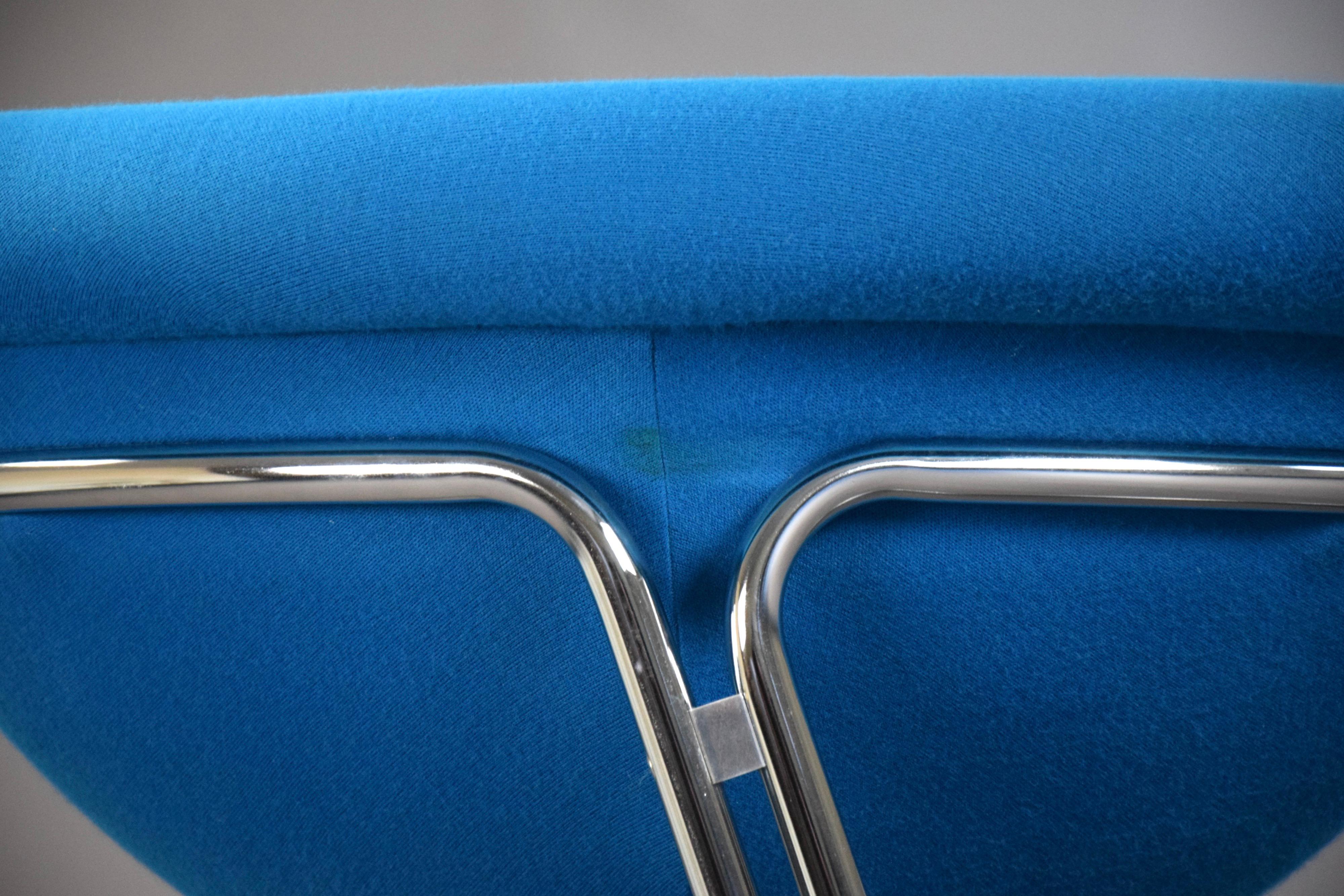 Mid-Century Modern Blue Lounge Chair by Luigi Colani, 1968 1