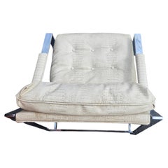 Mid-Century Modern Lounge Chair by Milo Baughman Chrome with Faux Crocodile 1968