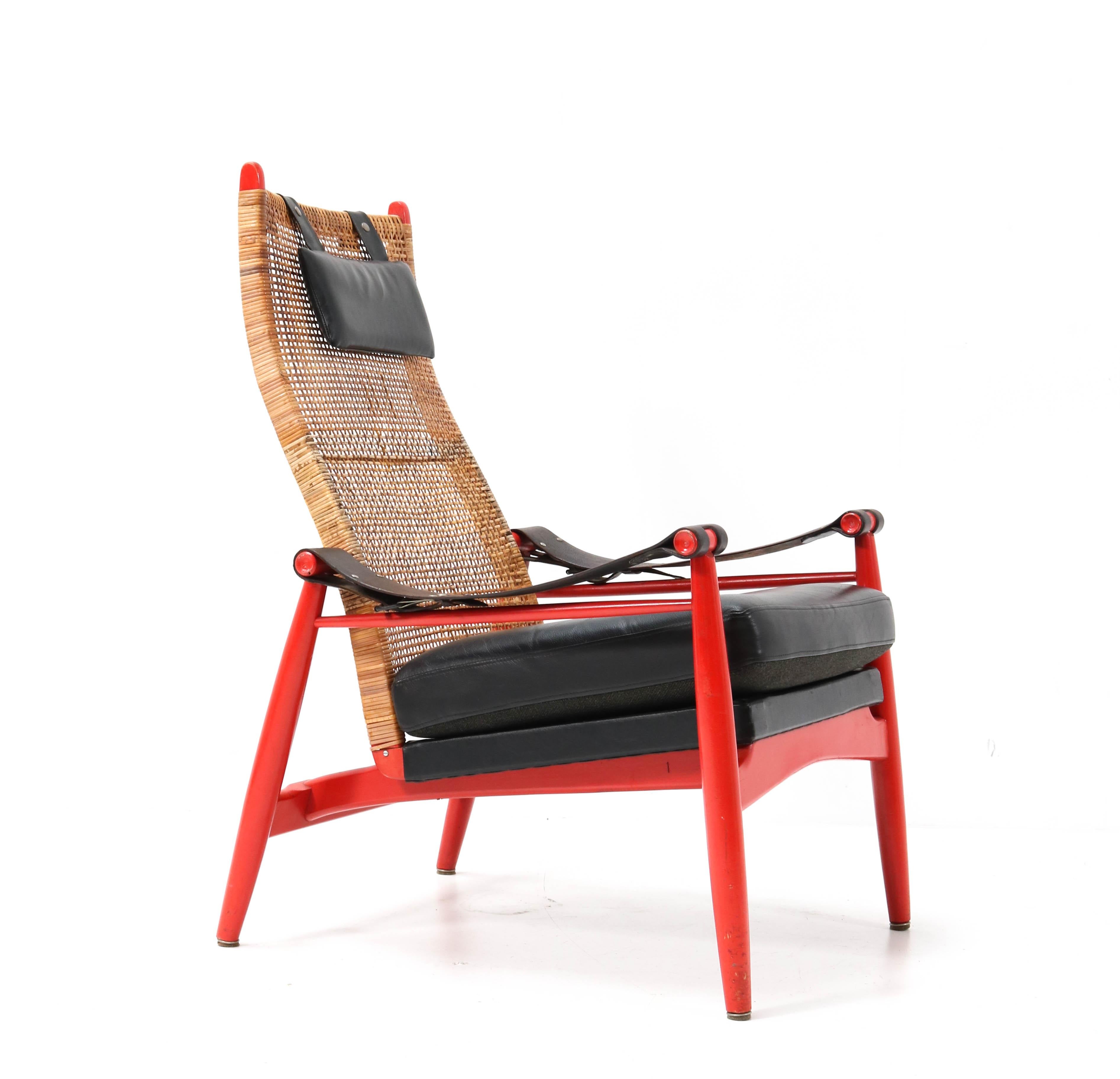 Mid-Century Modern Lounge Chair by P.J. Muntendam for Gebroeders Jonker, 1950s In Good Condition In Amsterdam, NL