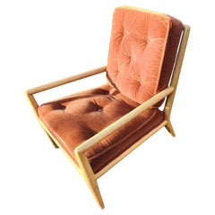 Moderner Loungesessel aus der Mitte des Jahrhunderts von TH Robsjohn Gibbings mit Mohair-Kissen