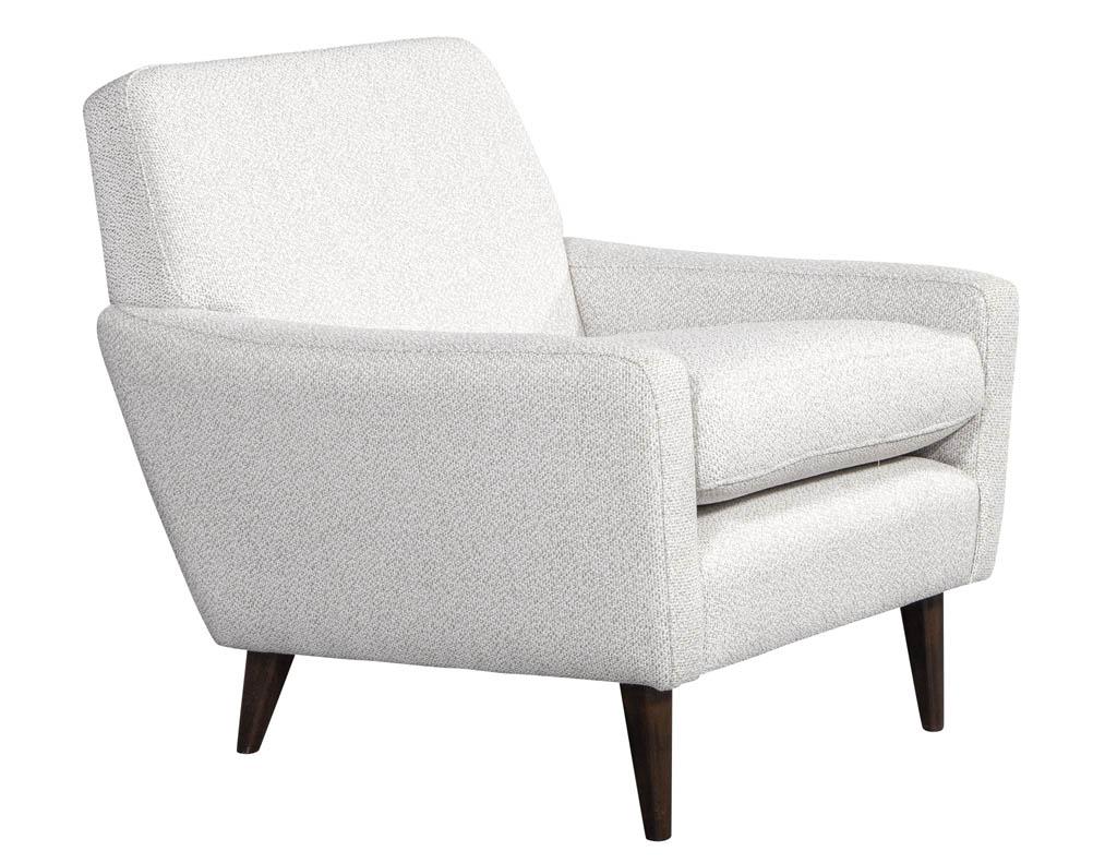 Mid-Century Modern lounge chair. Featuring textured designer linen fabric.

Price includes complimentary scheduled curb side delivery service to the continental USA.