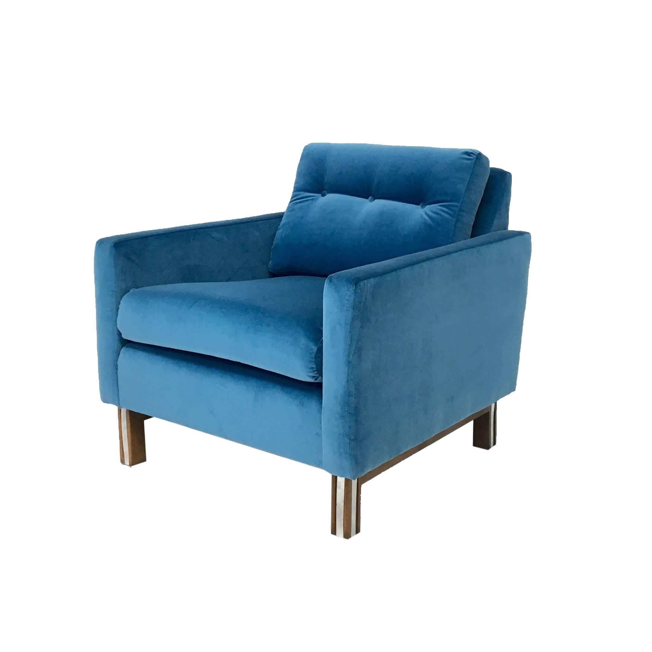 Mid-Century Modern Lounge Chair in Electric Blue For Sale 1