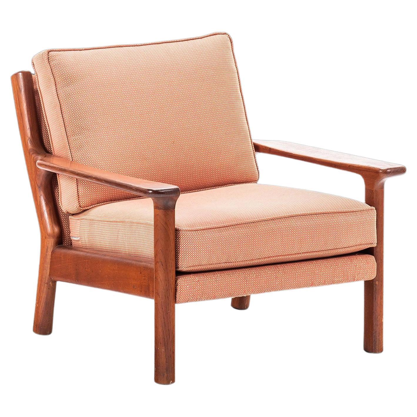 Mid-Century Modern Teak Lounge Chair in the Manner of Poul Volther, c. 1970's For Sale