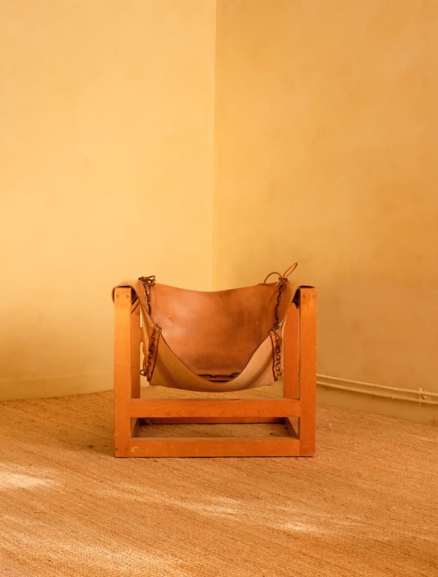 Leather Mid-Century Modern Lounge Chair Model Tail 4 by Heinz Witthoeft