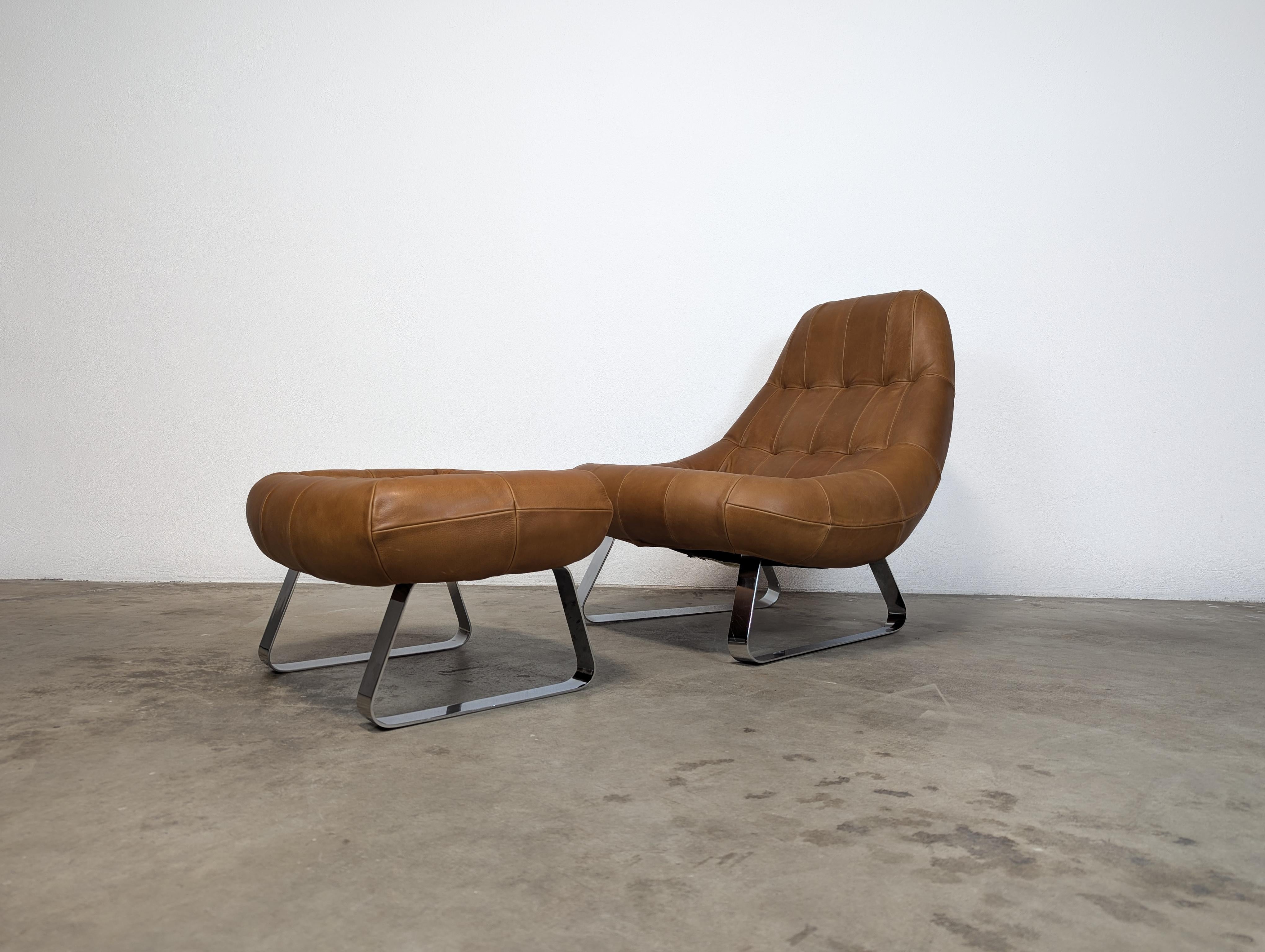 Sedia da salotto e ottomana del Mid Century Modern disegnata da Percival Lafer, anni '70 ca. in vendita 4