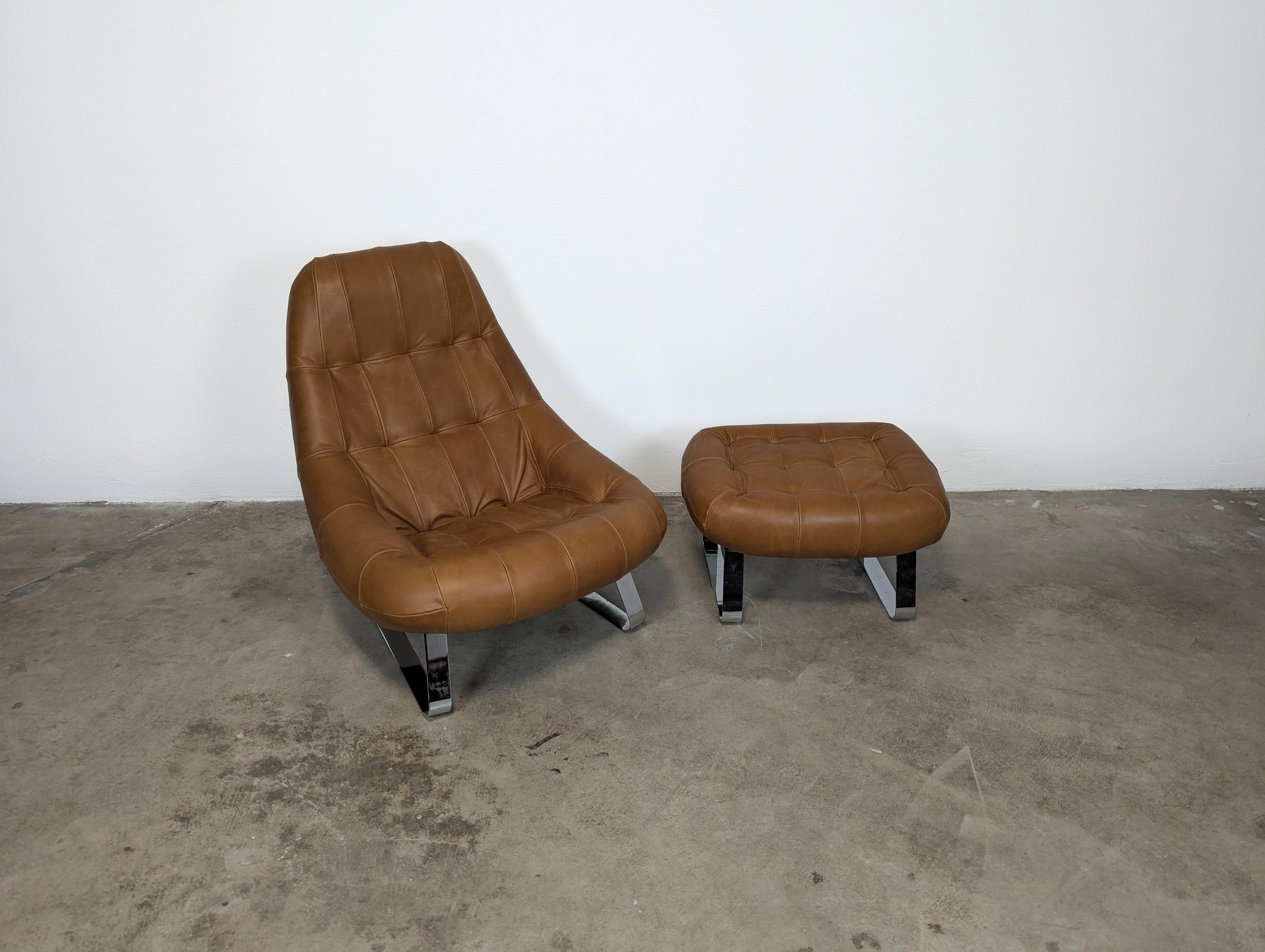 Sedia da salotto e ottomana del Mid Century Modern disegnata da Percival Lafer, anni '70 ca. in vendita 6
