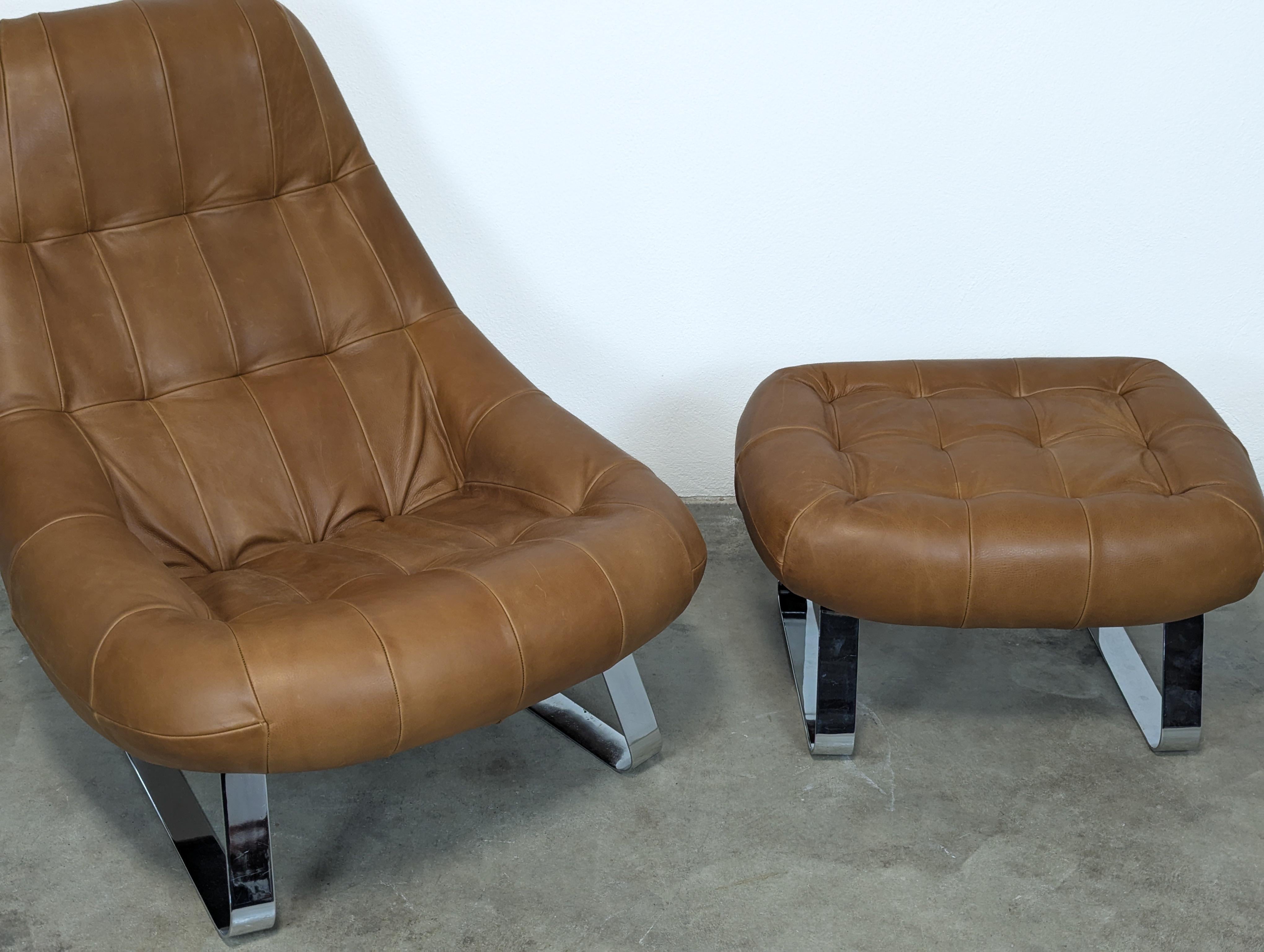 Sedia da salotto e ottomana del Mid Century Modern disegnata da Percival Lafer, anni '70 ca. in vendita 8