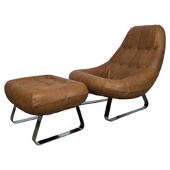 Mid Century Modern Lounge Chair & Ottoman Designed by Percival Lafer, c1970s