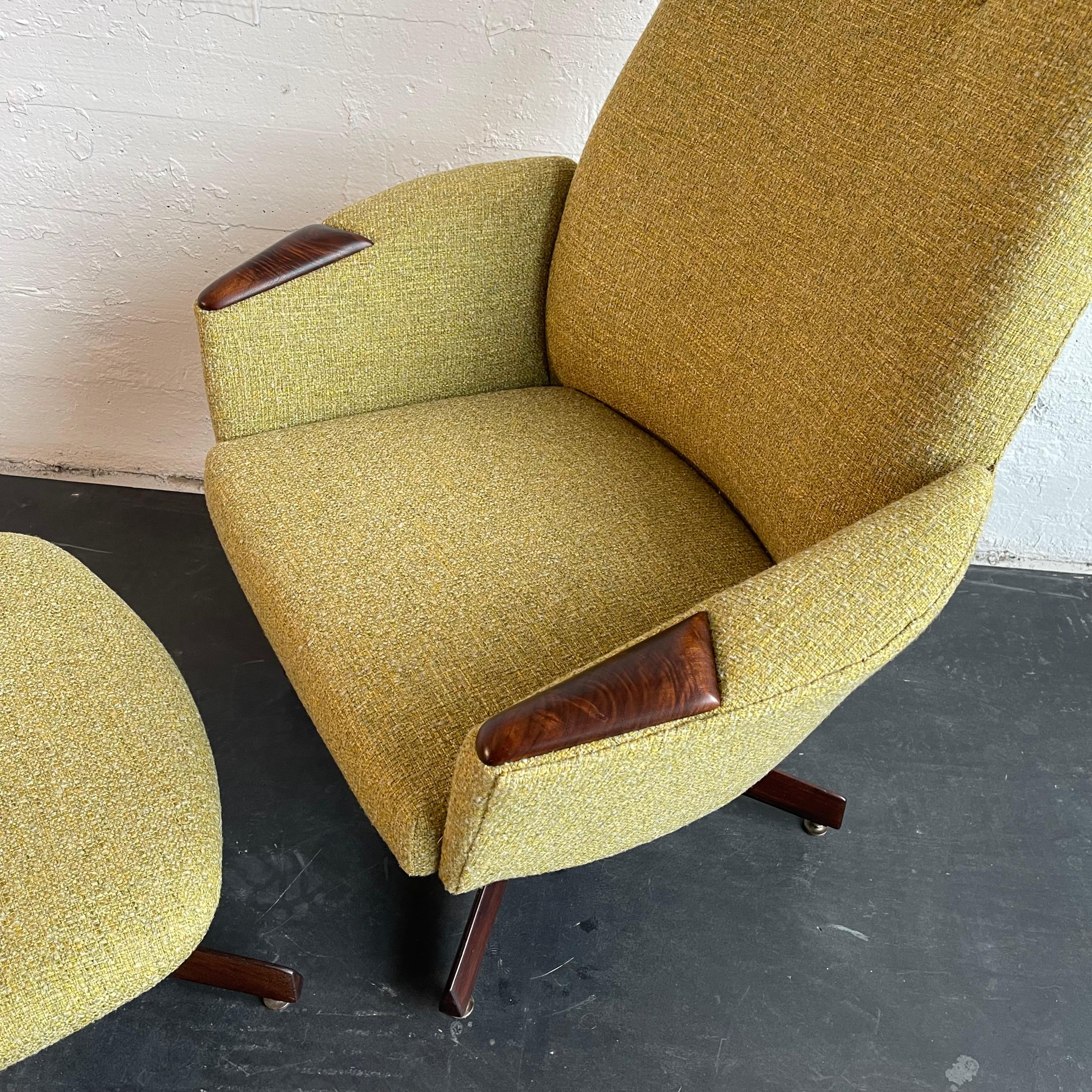 Mid-Century Modern Lounge Chair Ottoman Set By Adrian Pearsall, Craft Associates For Sale 4