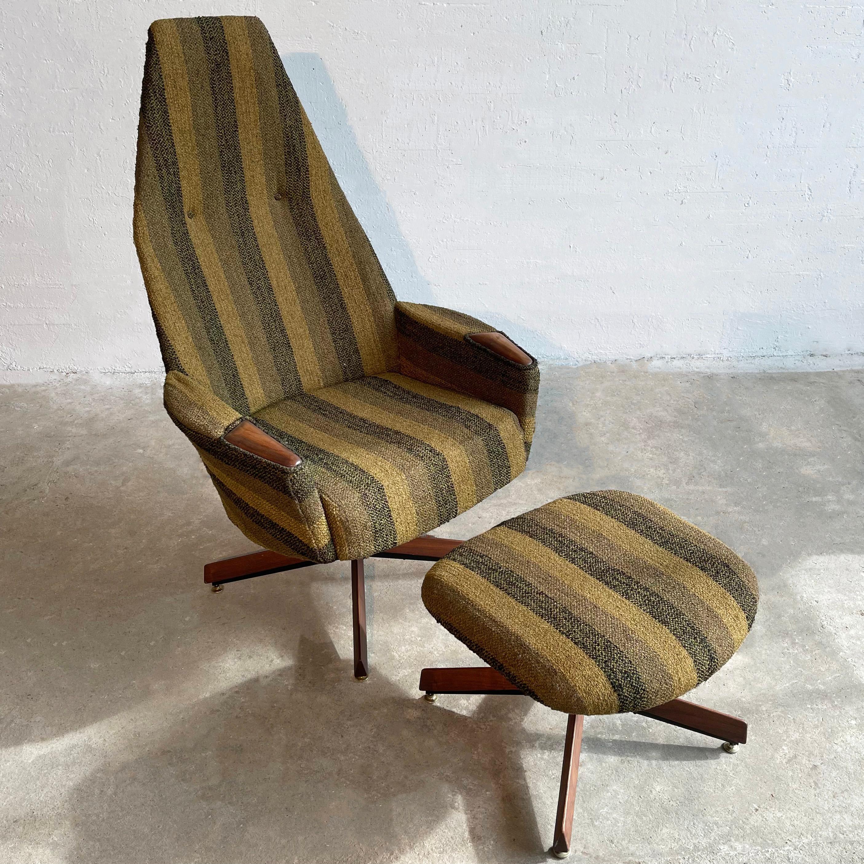 Mid-Century Modern Lounge Chair Ottoman Set By Adrian Pearsall, Craft Associates For Sale 2
