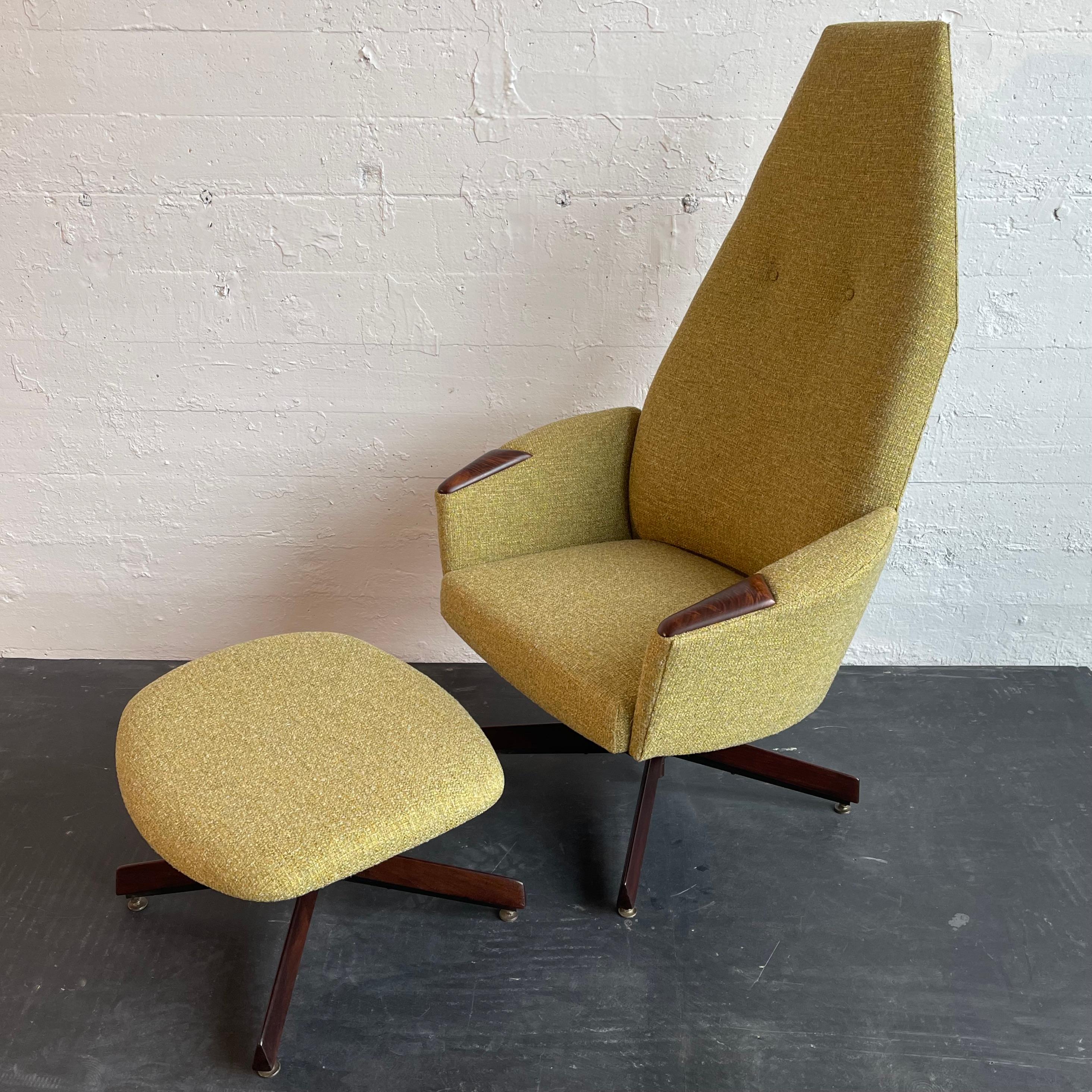Mid-Century Modern Lounge Chair Ottoman Set By Adrian Pearsall, Craft Associates For Sale 3