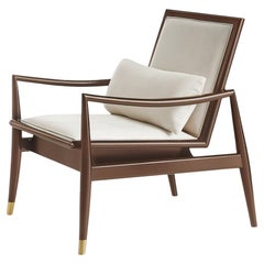 Mid Century Modern Lounge Chair - Walnut Finish