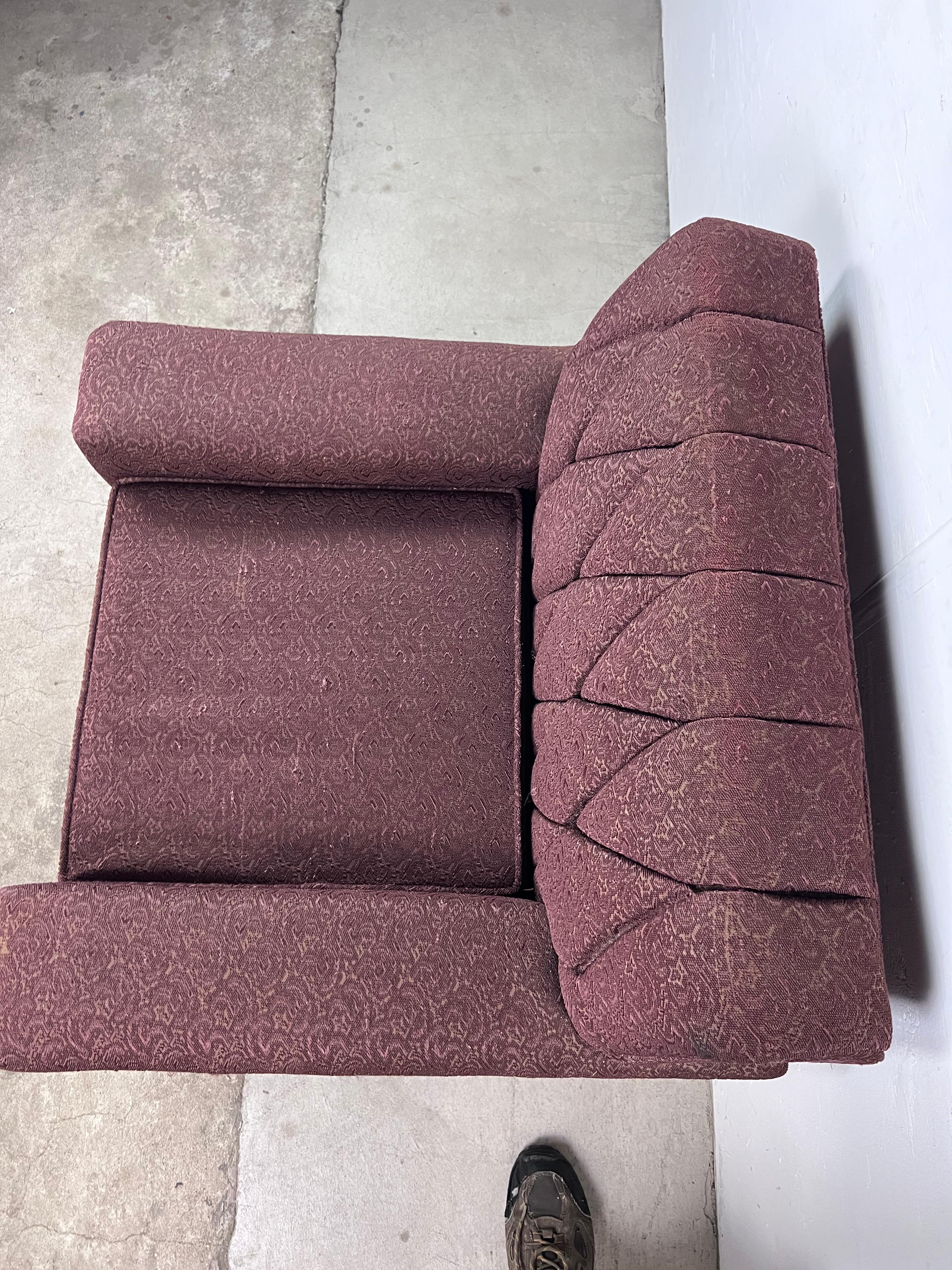 Mid Century Modern Lounge Chair with Brown Upholstery For Sale 7