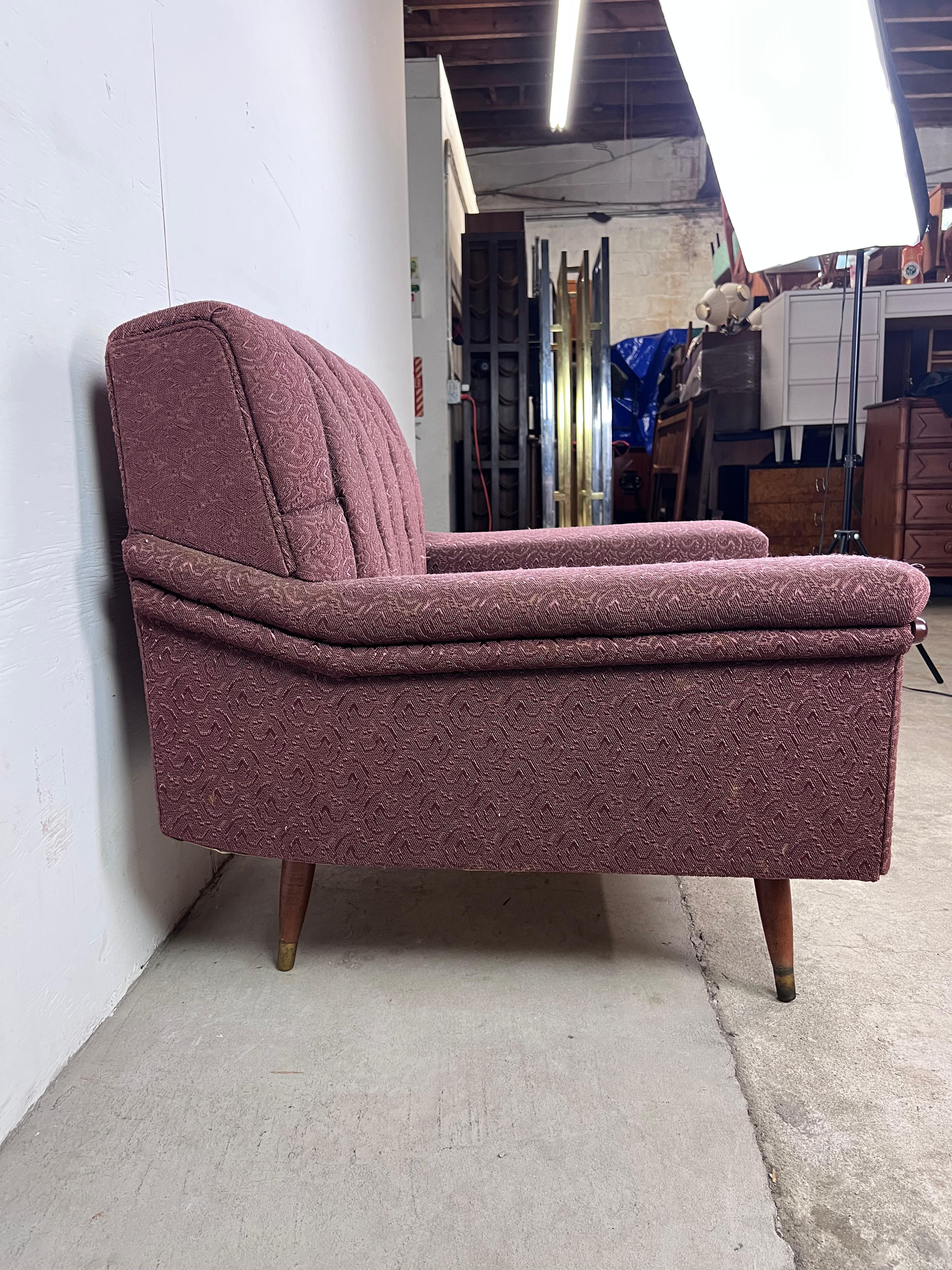Mid Century Modern Lounge Chair with Brown Upholstery For Sale 10