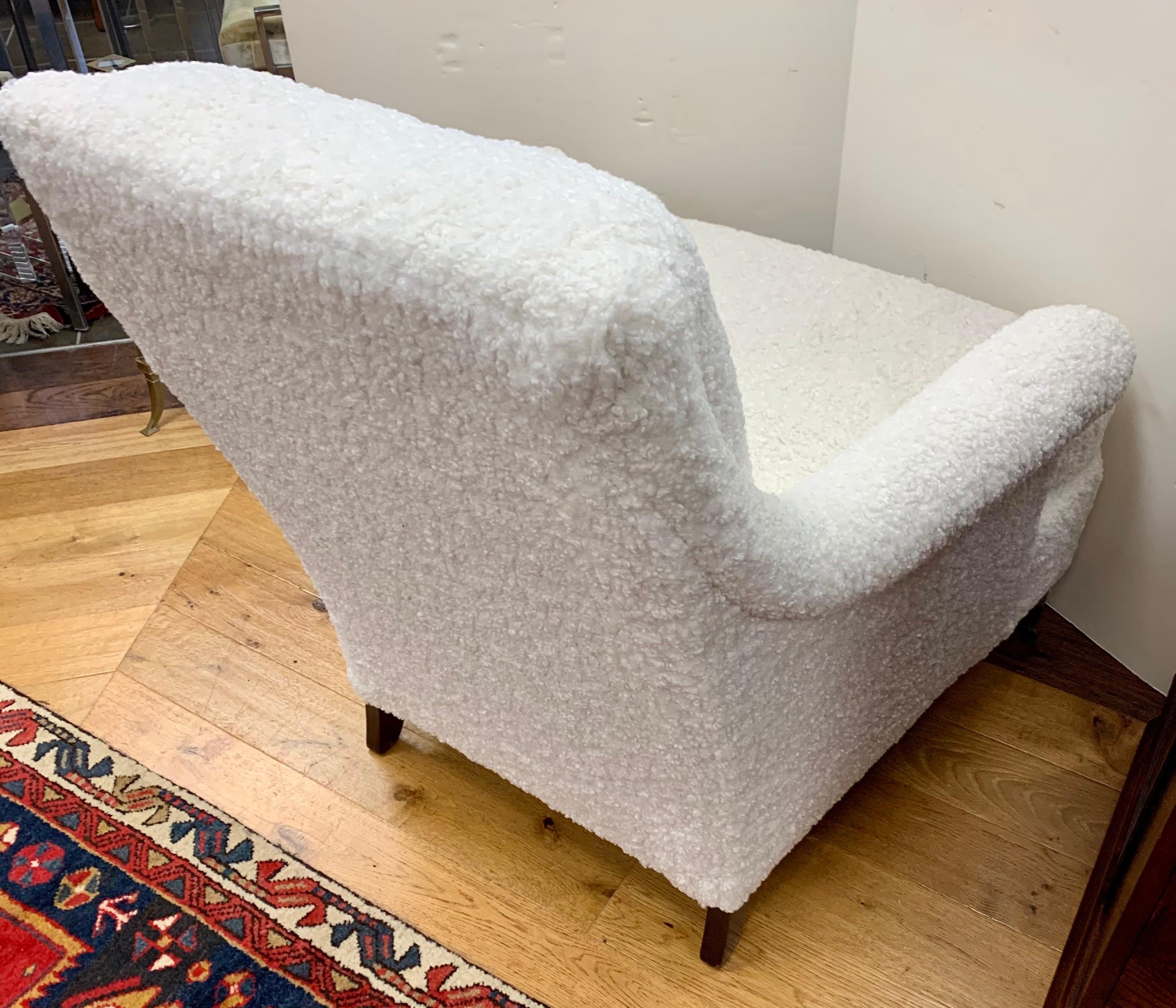 Mid-Century Modern Lounge Chair with New Boucle Upholstery  2