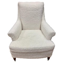 Mid-Century Modern Lounge Chair with New Boucle Upholstery