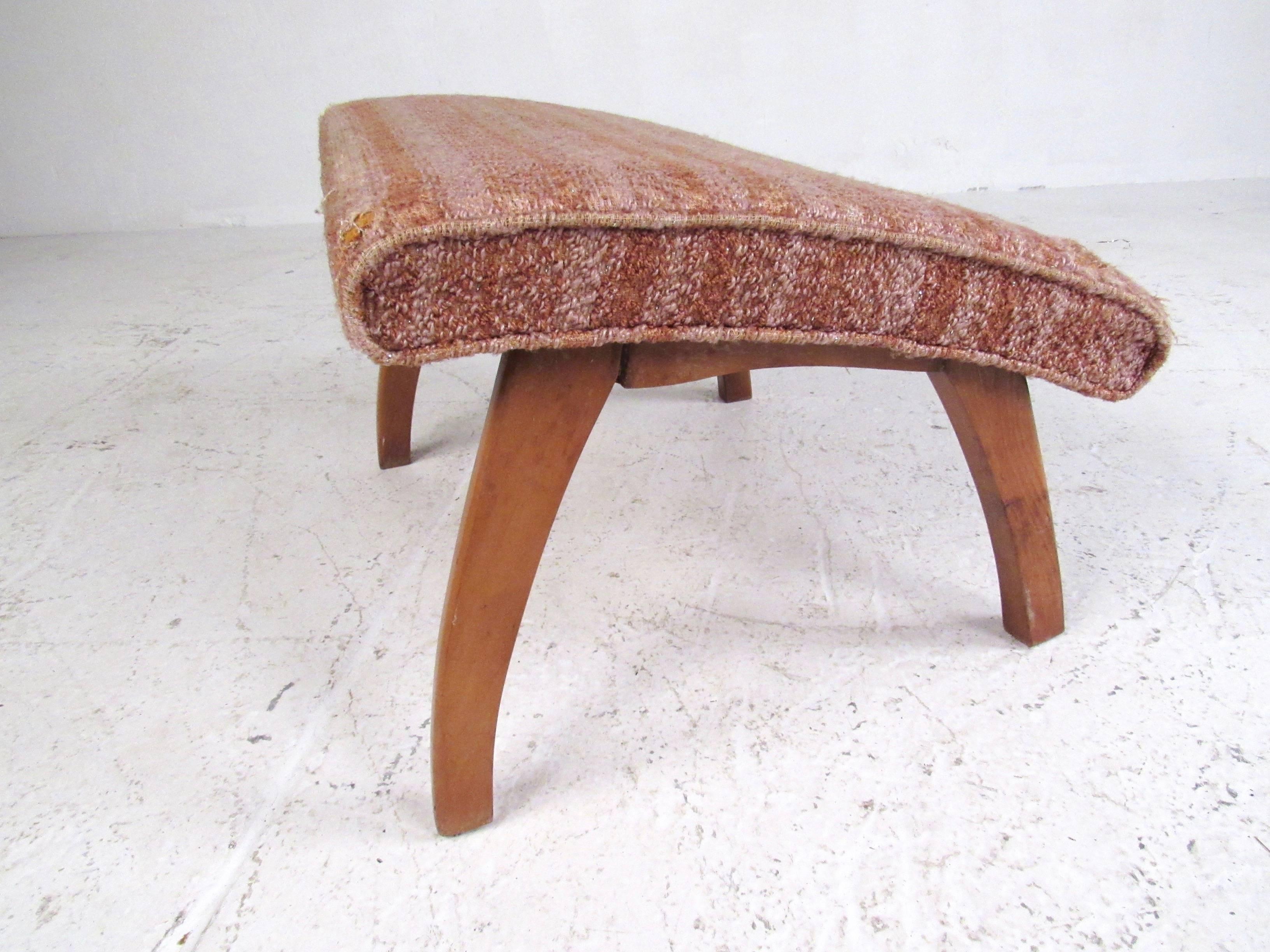 Upholstery Mid-Century Modern Lounge Chair with Ottoman