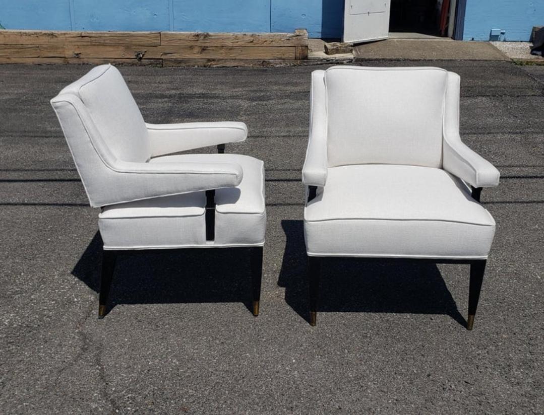 Mid Century Modern Lounge Chairs A Pair In Good Condition For Sale In Hudson, NY