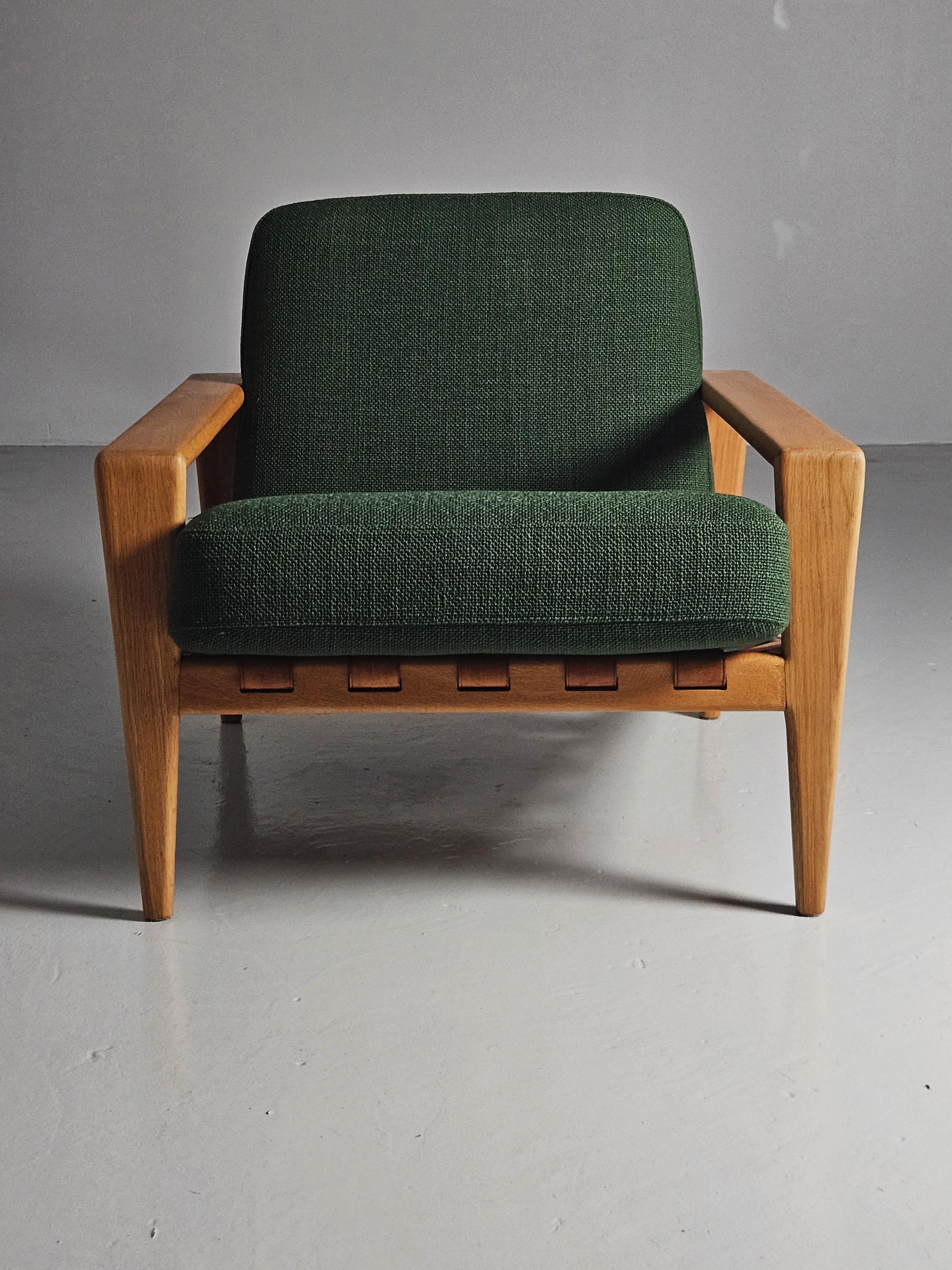 Leather Mid-century modern lounge chairs 'Bodö' by Svante Skogh, Sweden, 1950s