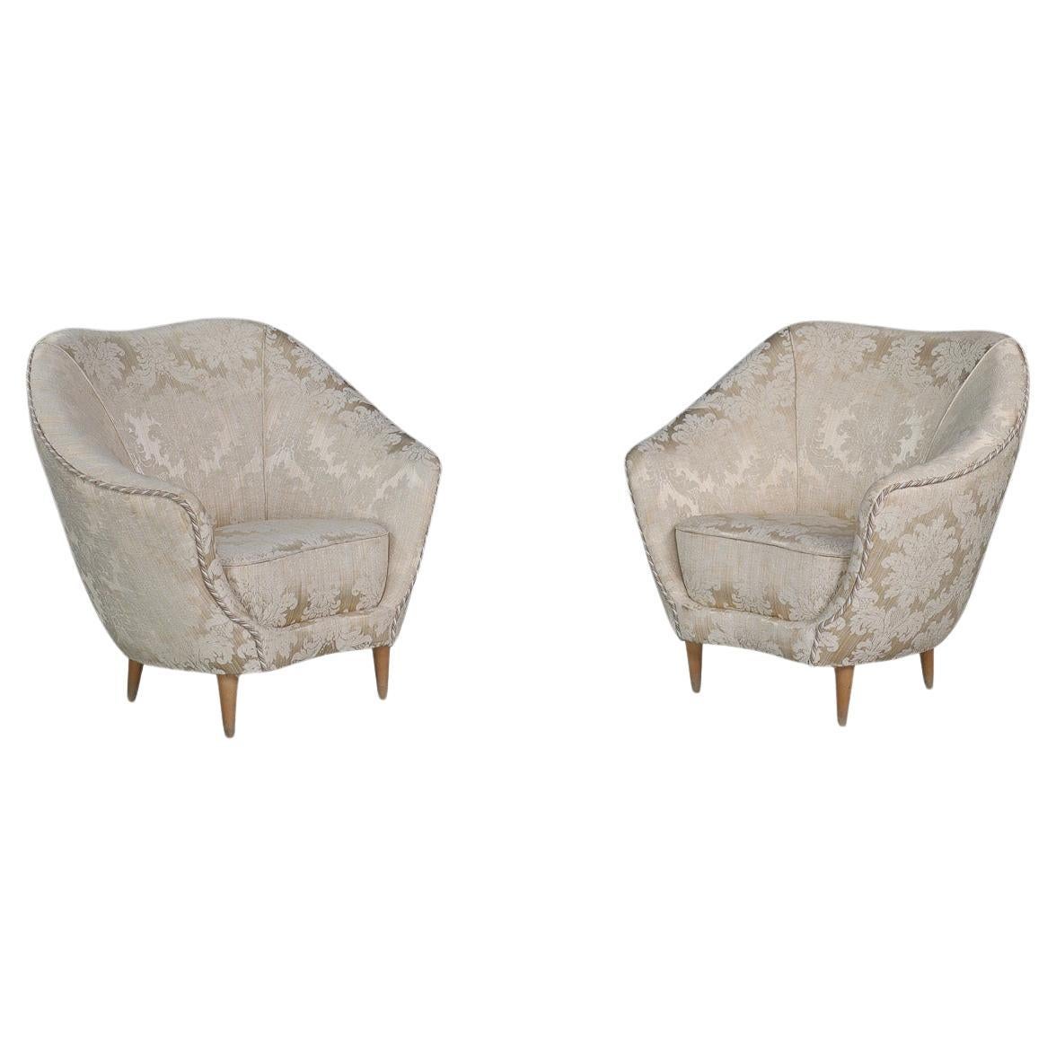 Mid-Century Modern Lounge Chairs by Federico Munari in Original Upholstery