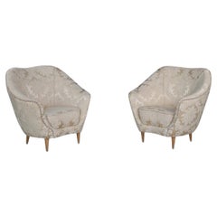 Mid-Century Modern Lounge Chairs by Federico Munari in Original Upholstery