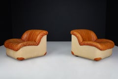 Mid-Century Modern Lounge Chairs by Guido Faleschini in Patinated Cognac Leather