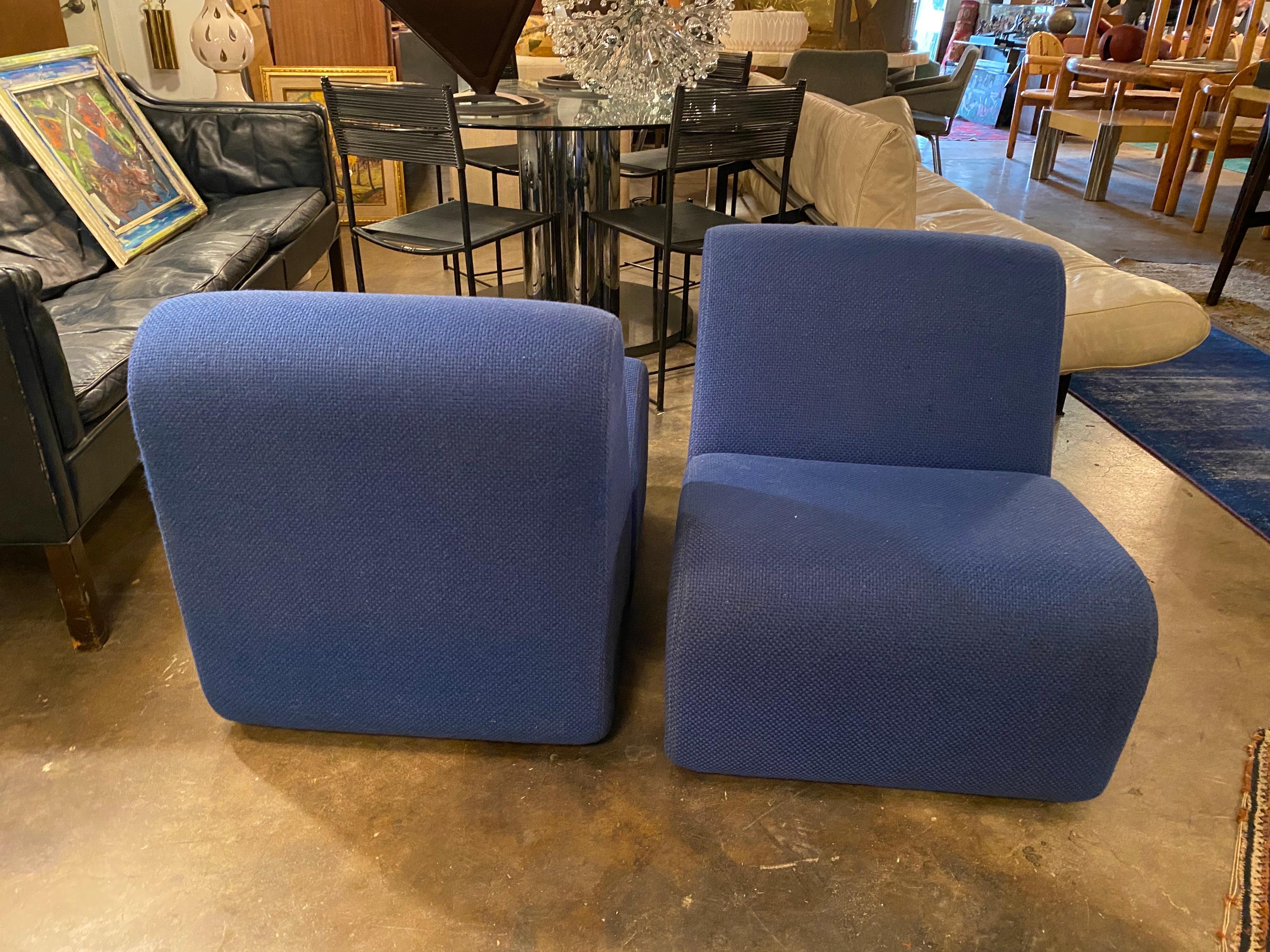Fabric Mid-Century Modern Lounge Chairs Designed by John Mascheroni