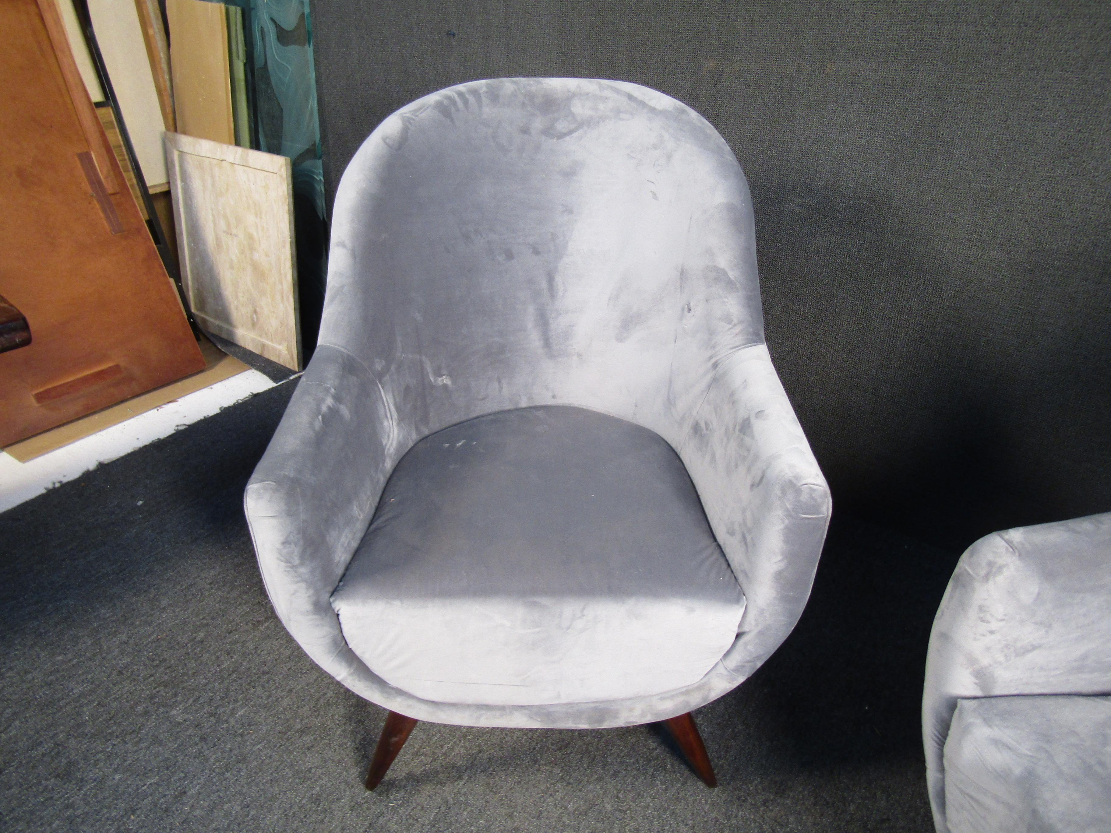 Fabric Mid-Century Modern Lounge Chairs For Sale