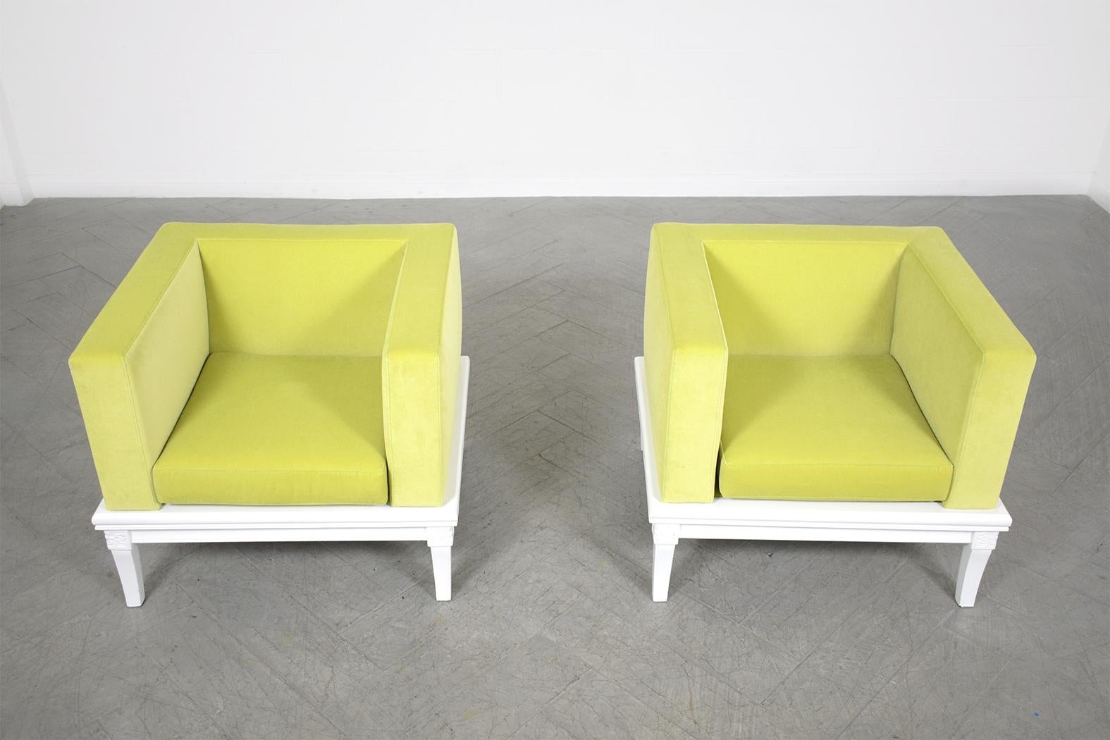 Mid-Century Modern Modern Green Velvet Lounge Chairs: Vintage Elegance Meets Contemporary Comfort