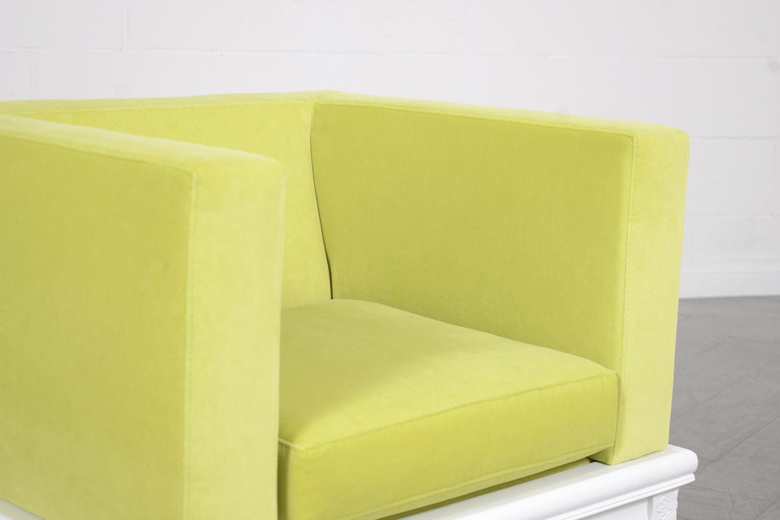 Late 20th Century Modern Green Velvet Lounge Chairs: Vintage Elegance Meets Contemporary Comfort