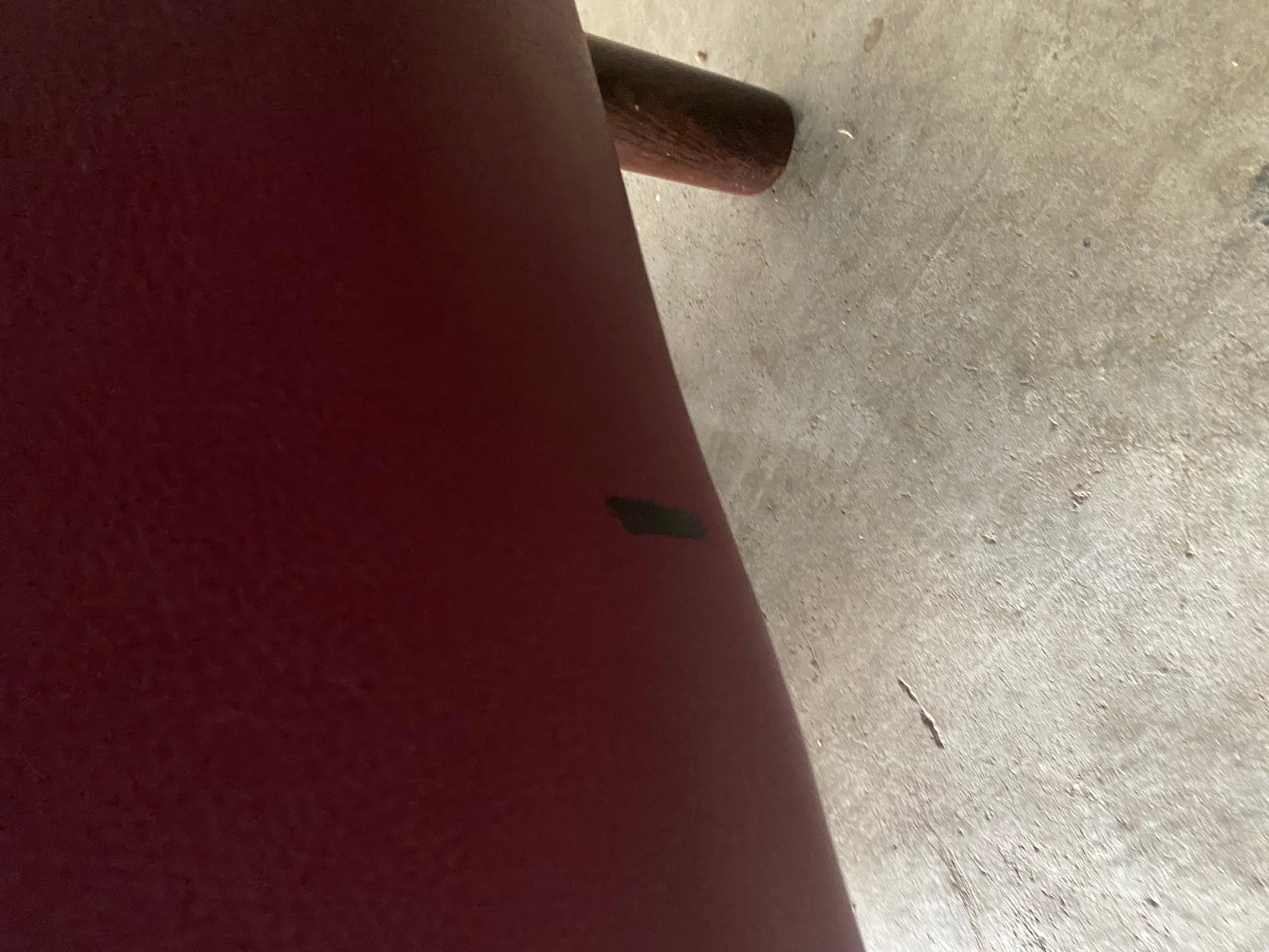 Mid Century Modern Lounge Chairs in a Maroon Leather For Sale 4