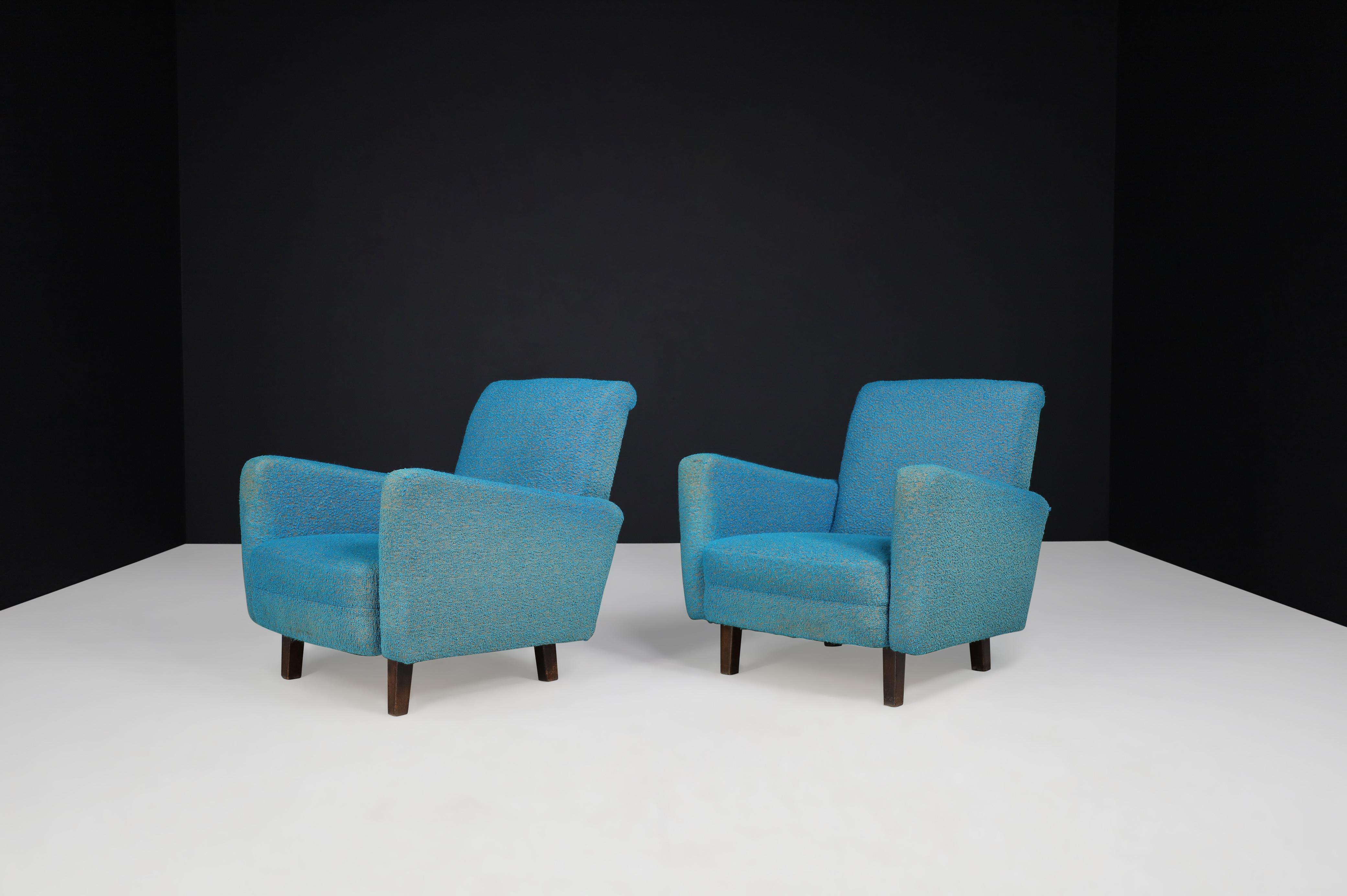 Mid-Century Modern Lounge Chairs in Original Upholstery, Praque 1950s    For Sale 5