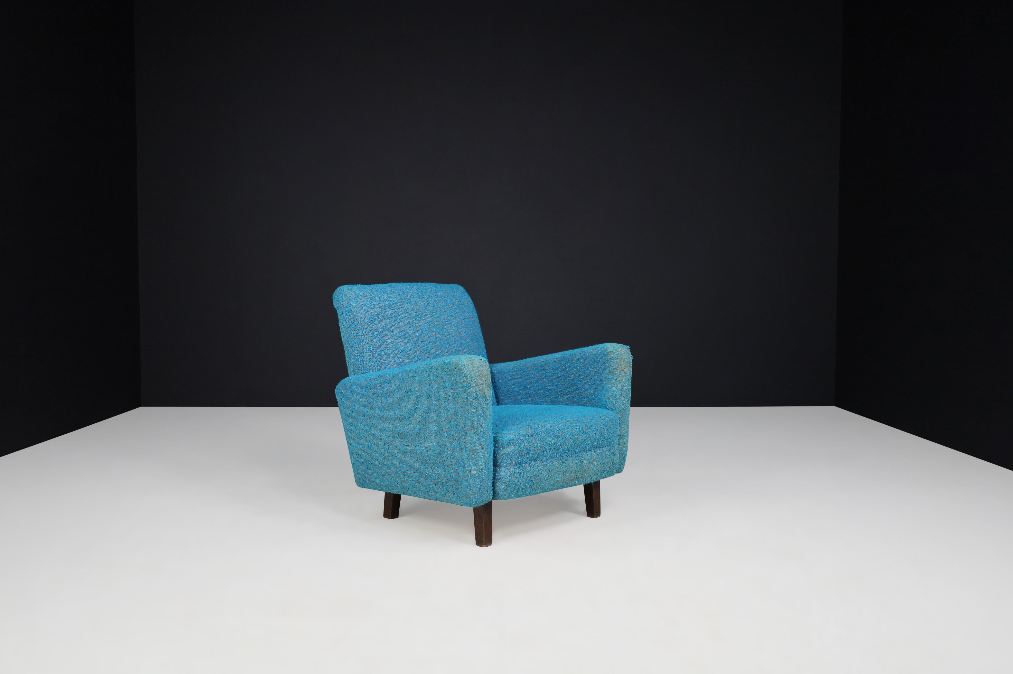 20th Century Mid-Century Modern Lounge Chairs in Original Upholstery, Praque 1950s    For Sale