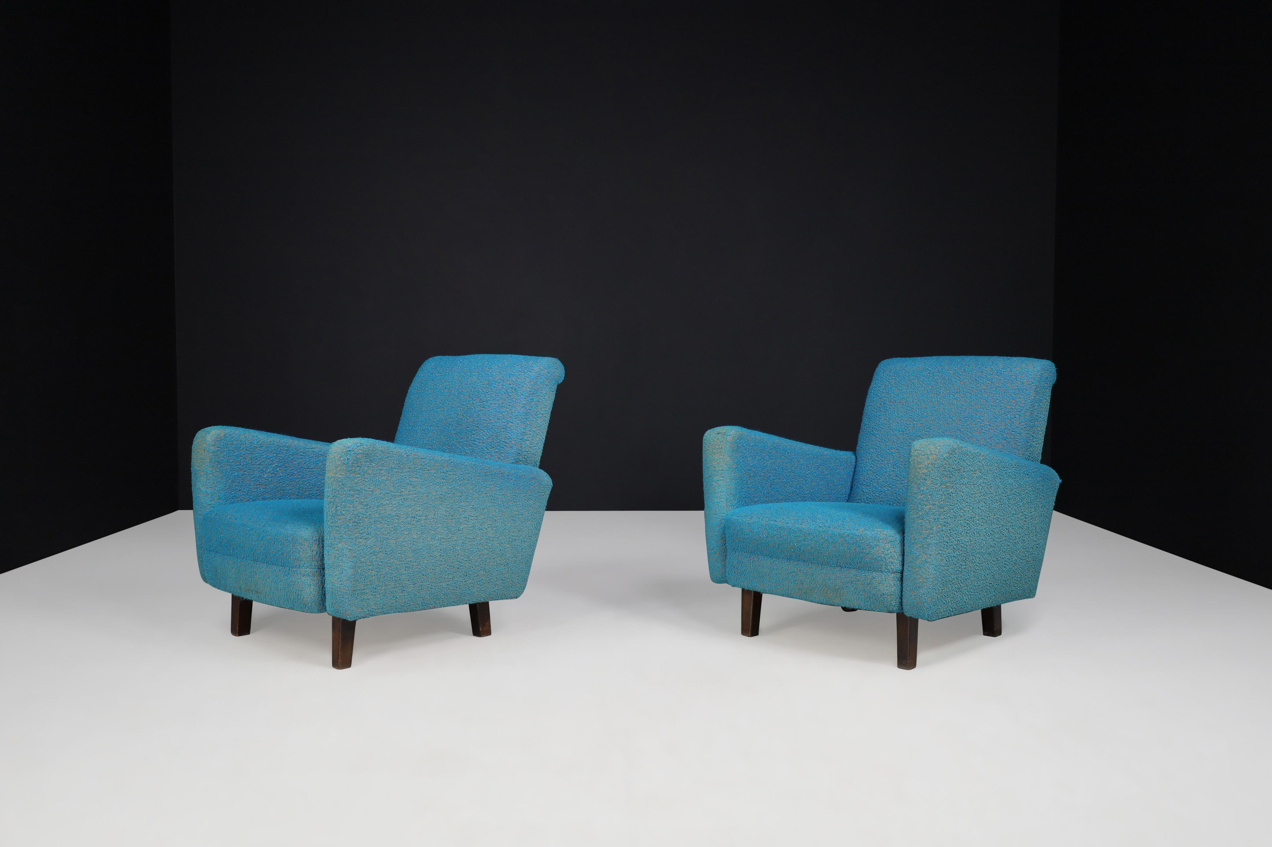 Mid-Century Modern Lounge Chairs in Original Upholstery, Praque 1950s    For Sale 1