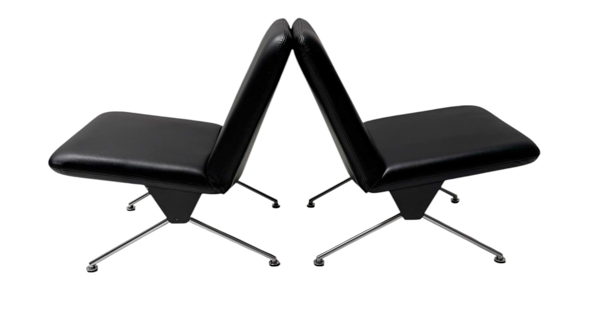 Metà XX secolo Sedie da salotto moderne di metà secolo n. 1432 di Andre Cordemeijer per Gispen, 1961 in vendita