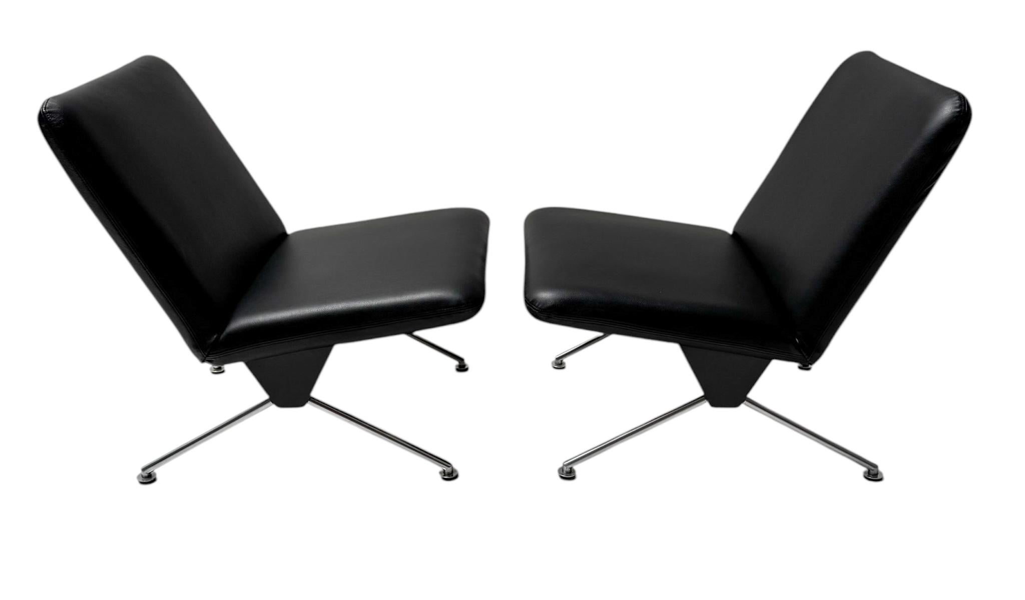 Metallo Sedie da salotto moderne di metà secolo n. 1432 di Andre Cordemeijer per Gispen, 1961 in vendita