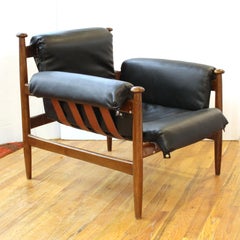 Mid-Century Modern Lounge Chairs or Armchairs with Wooden Frame