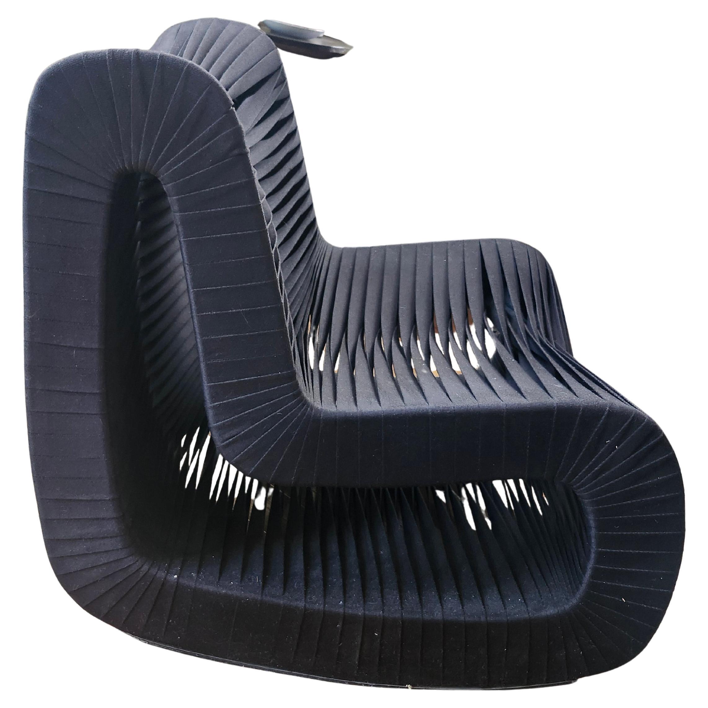 Post-Modern Mid Century Modern Lounge Chair Seat Belt Rockers by The Phillips Collection For Sale