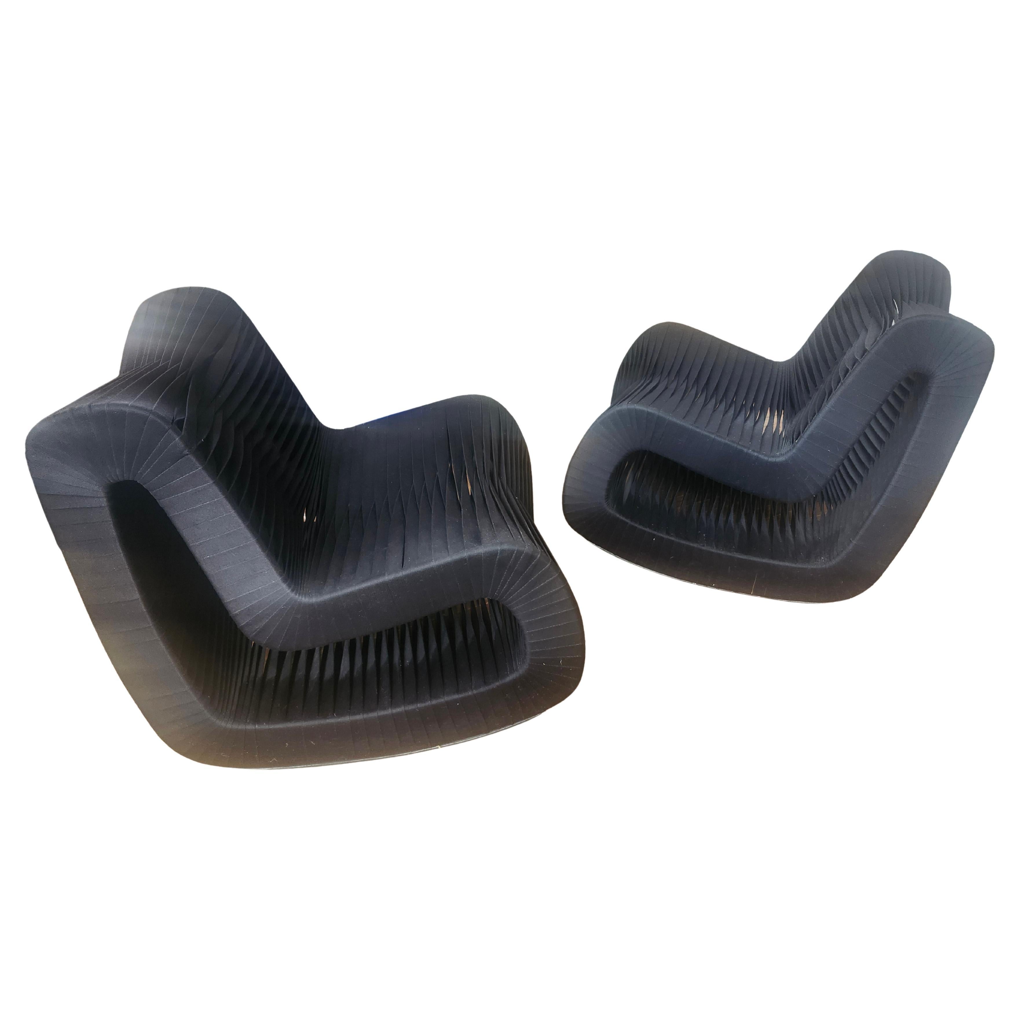 Hand-Crafted Mid Century Modern Lounge Chair Seat Belt Rockers by The Phillips Collection For Sale