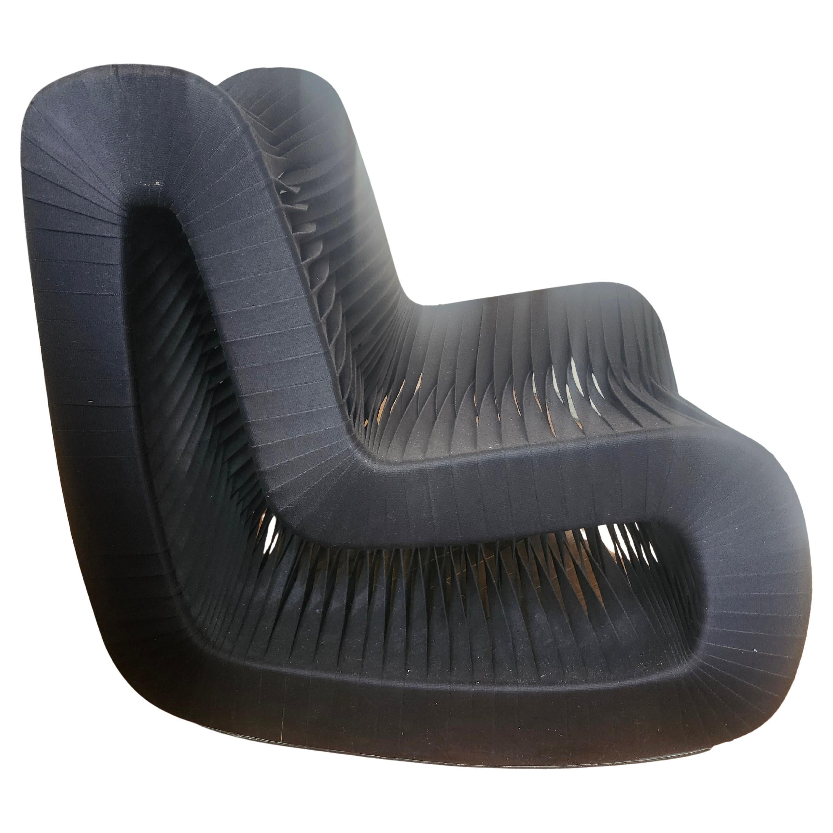 Mid Century Modern Lounge Chair Seat Belt Rockers by The Phillips Collection In Good Condition For Sale In Port Jervis, NY