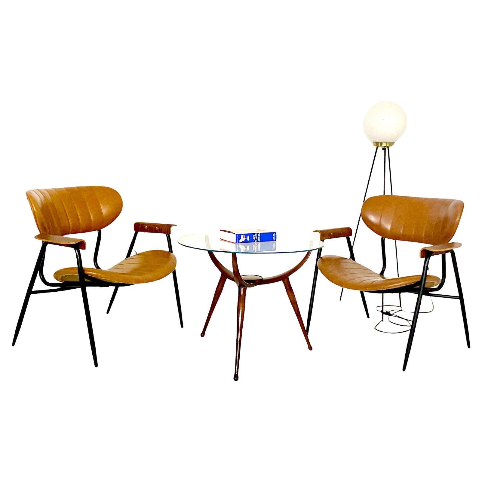 Moderne italienische Sessel, zweier-Set, Gastone Rinaldi, Italien 1960er Jahre im Angebot 12