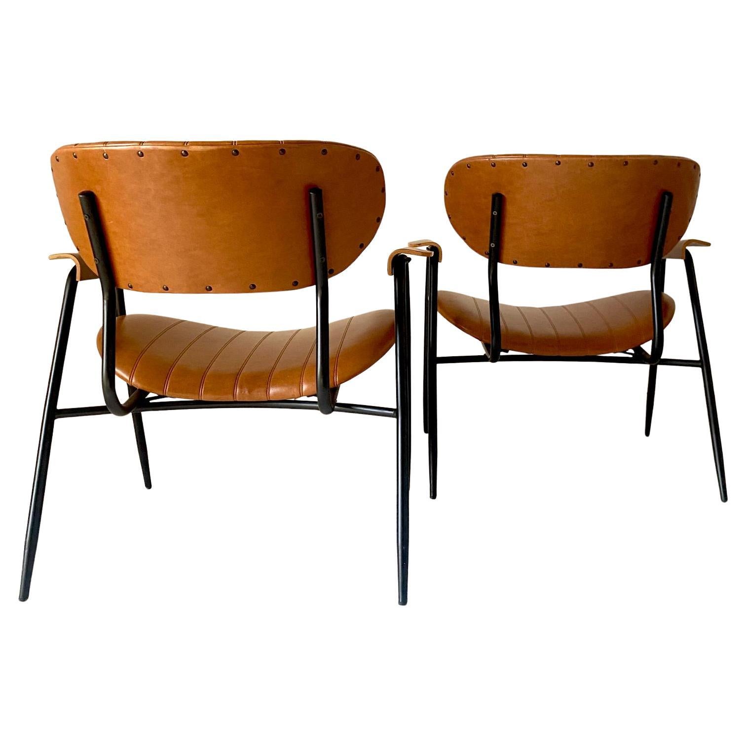 Moderne italienische Sessel, zweier-Set, Gastone Rinaldi, Italien 1960er Jahre (Mitte des 20. Jahrhunderts) im Angebot